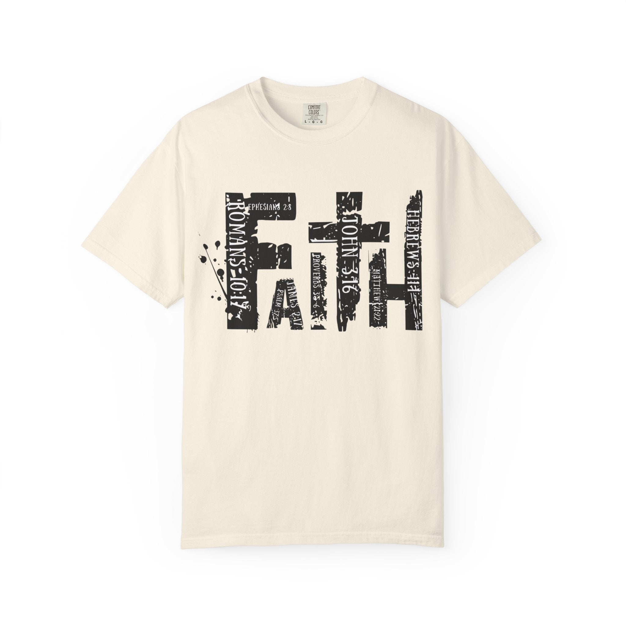 Faith Graphic T-Shirt — Distressed Typography Christian Tee