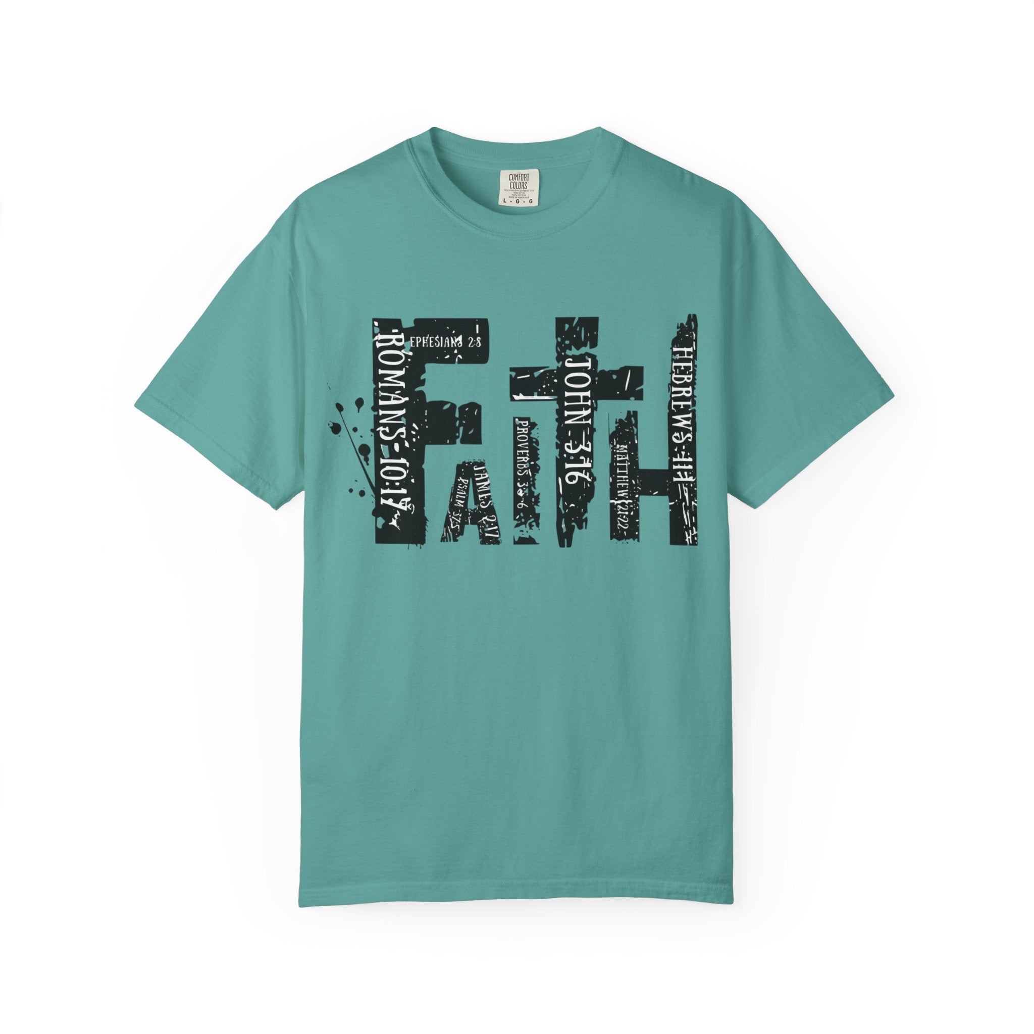Faith Graphic T-Shirt — Distressed Typography Christian Tee