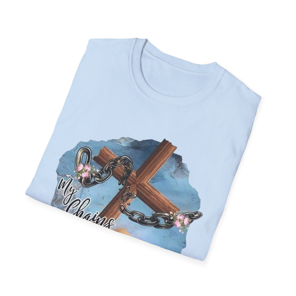Faith-Inspired Unisex Softstyle T-Shirt - "All Chains are Gone"