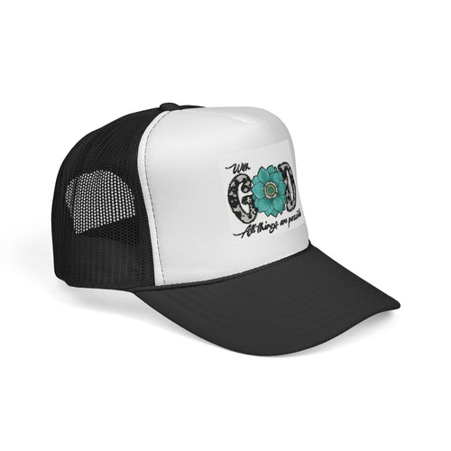 Cowgirl Good Things Are Possible Trucker Cap — Floral Western Adjustable Hat