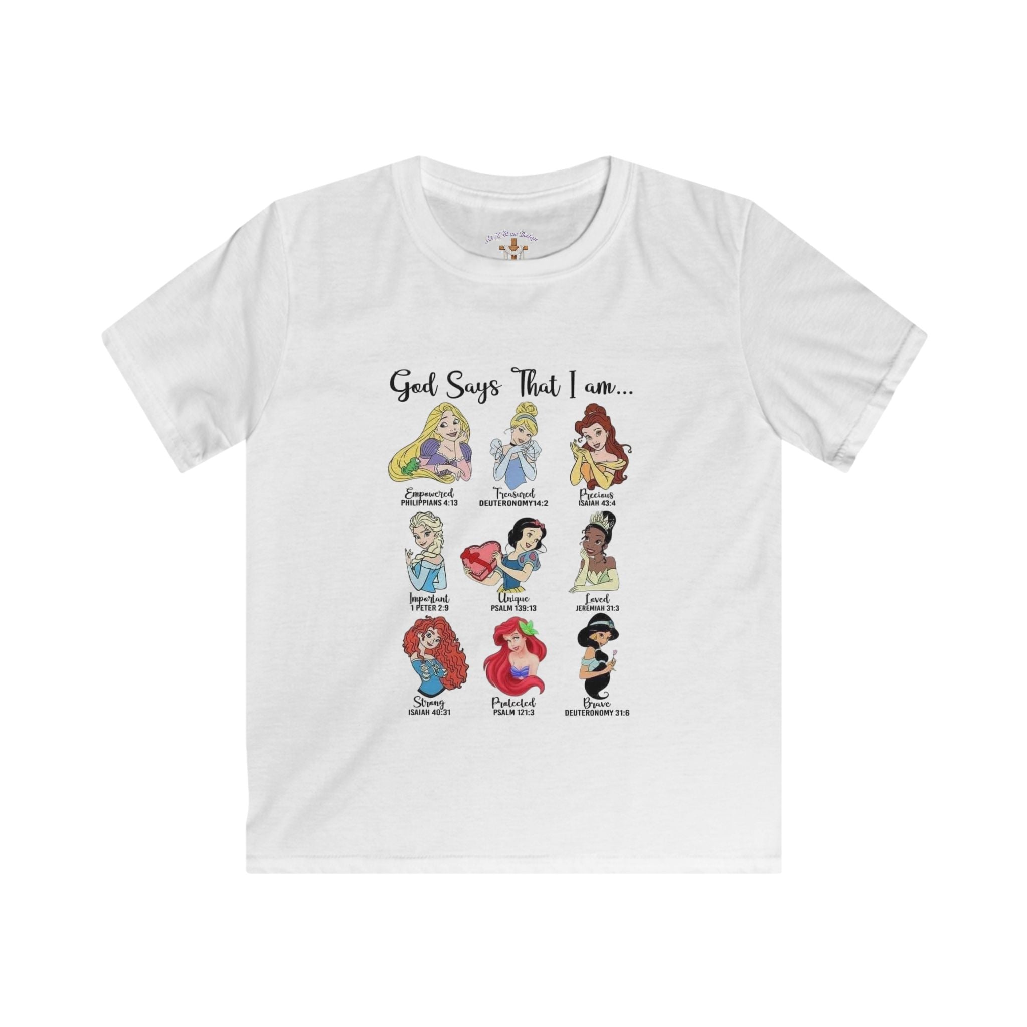 Kids Tee — "God Says That I Am..." Princess Inspirational Graphic