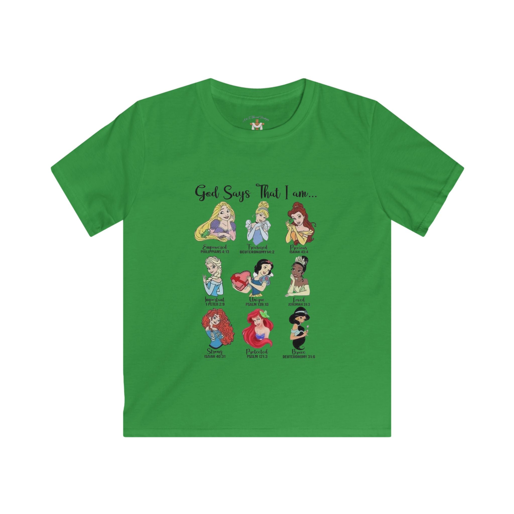 Kids Tee — "God Says That I Am..." Princess Inspirational Graphic