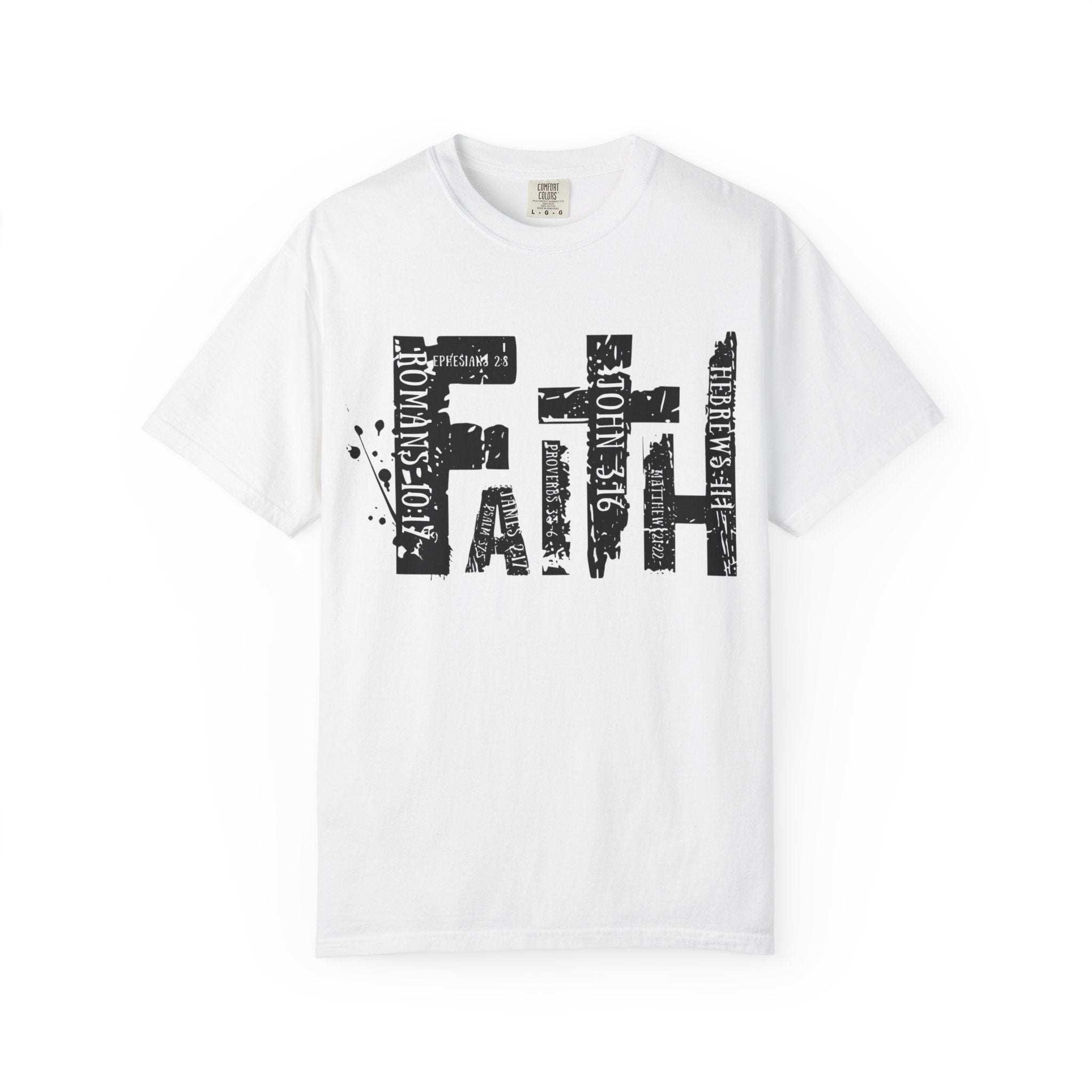 Faith Graphic T-Shirt — Distressed Typography Christian Tee