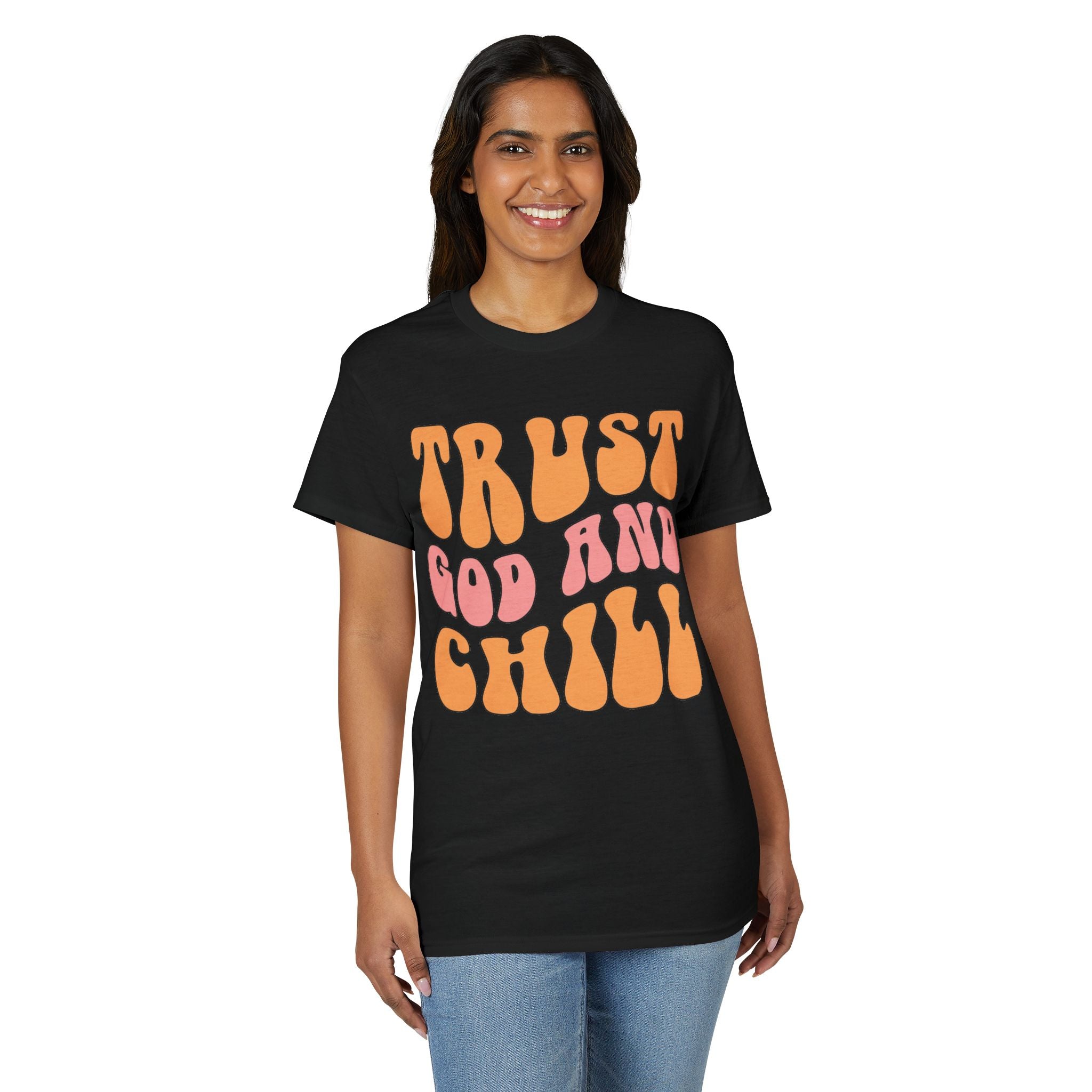 Trust God and Chill T-Shirt — Retro Faith Graphic Tee