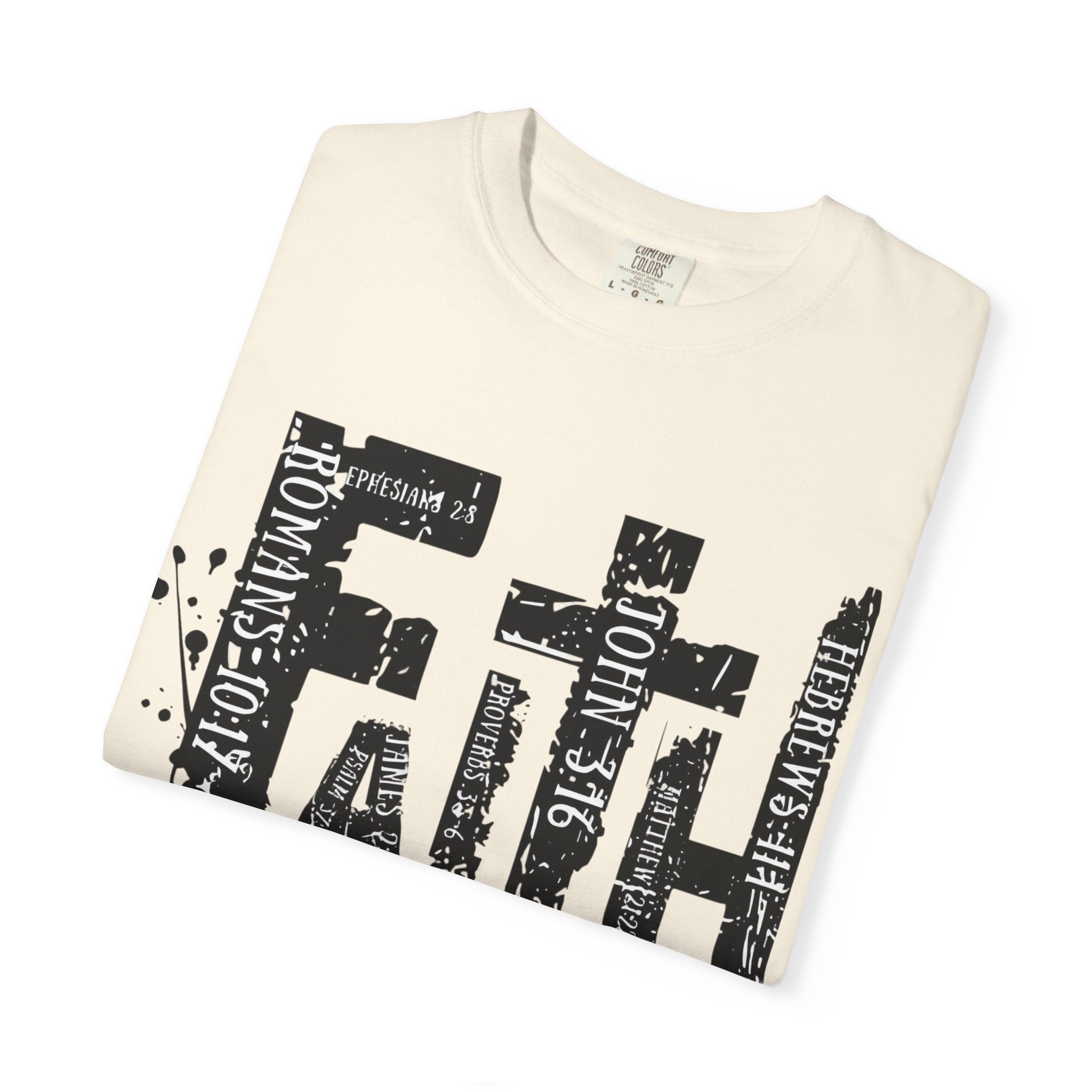 Faith Graphic T-Shirt — Distressed Typography Christian Tee