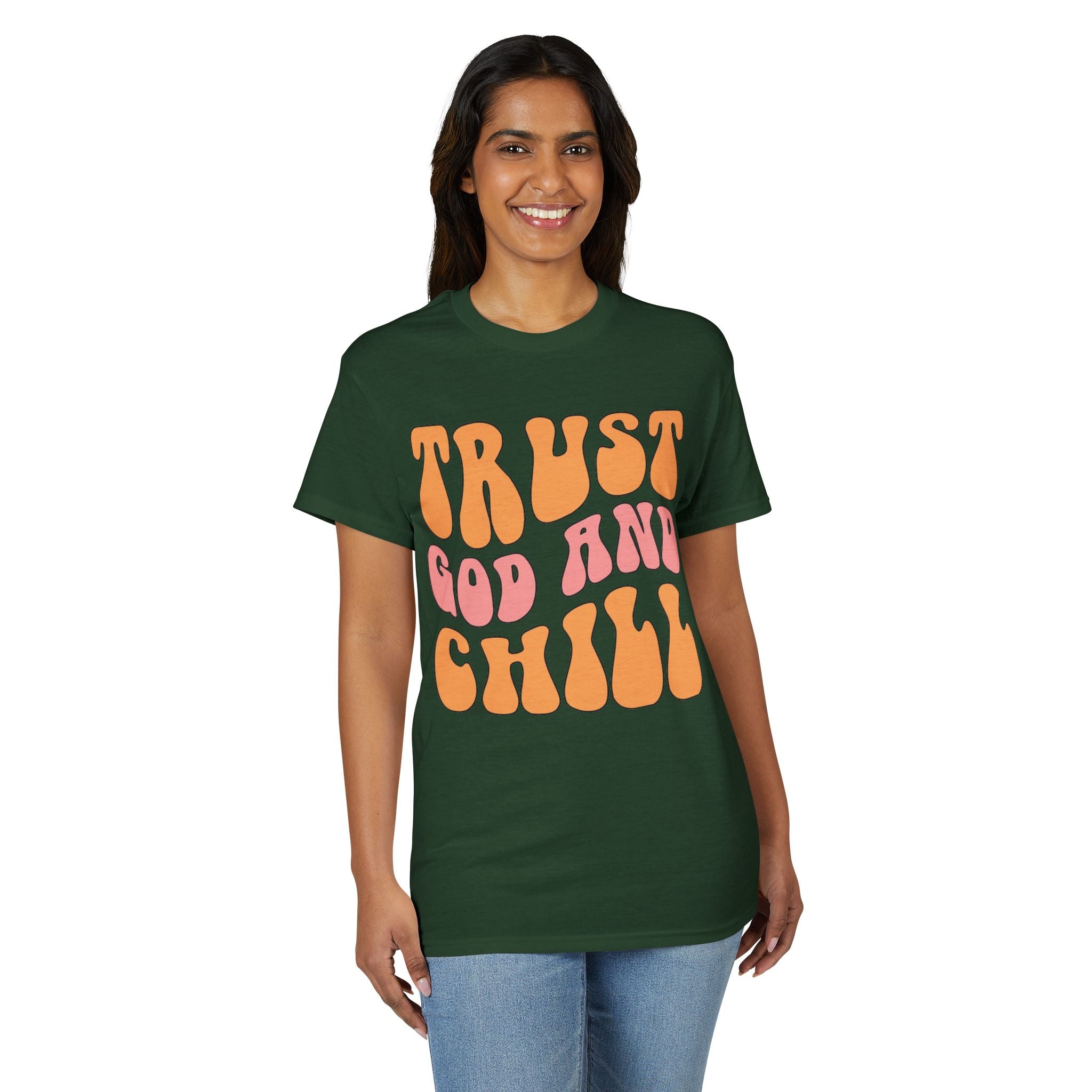 Trust God and Chill T-Shirt — Retro Faith Graphic Tee