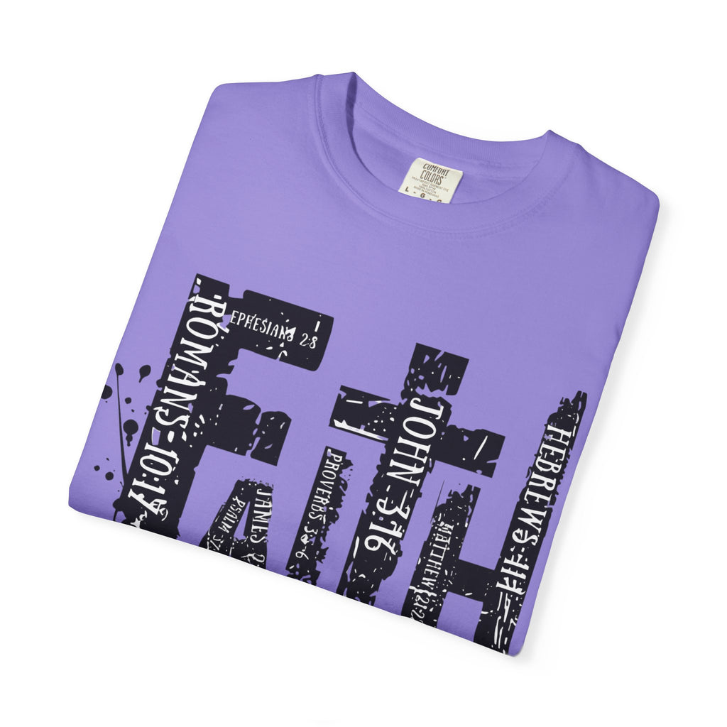 Faith Graphic T-Shirt — Distressed Typography Christian Tee