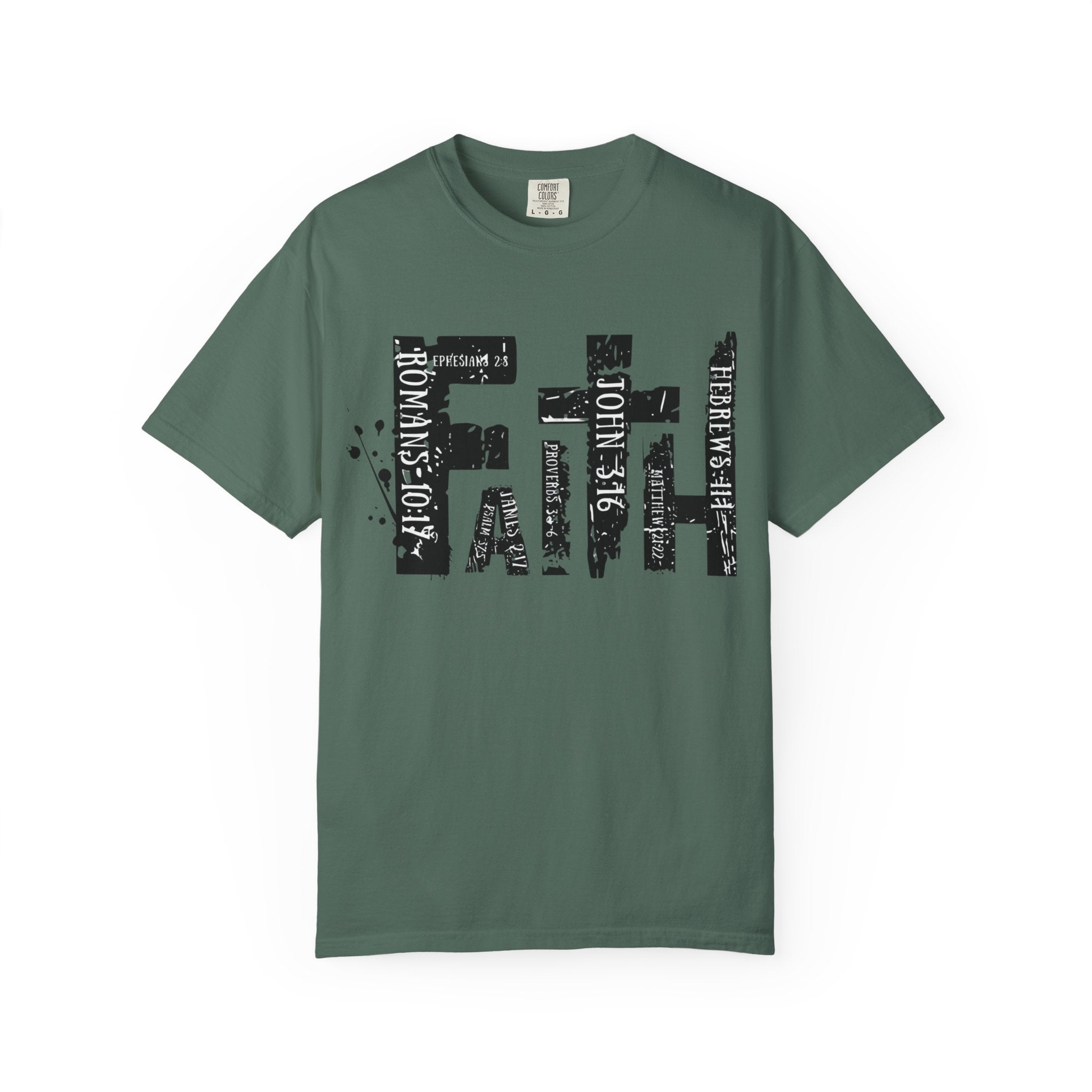 Faith Graphic T-Shirt — Distressed Typography Christian Tee