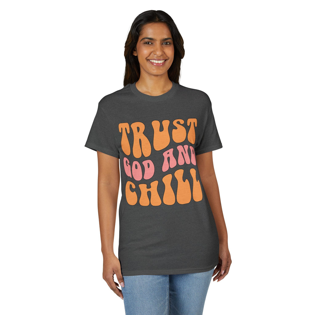 Trust God and Chill T-Shirt — Retro Faith Graphic Tee