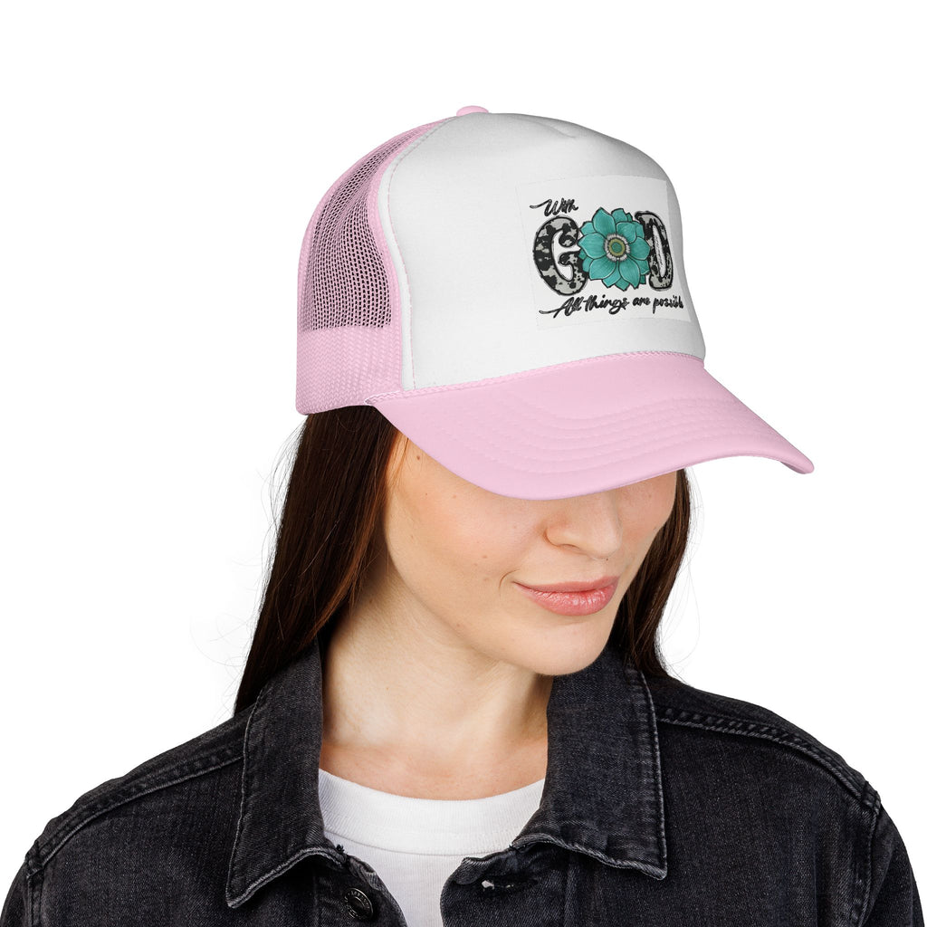 Cowgirl Good Things Are Possible Trucker Cap — Floral Western Adjustable Hat