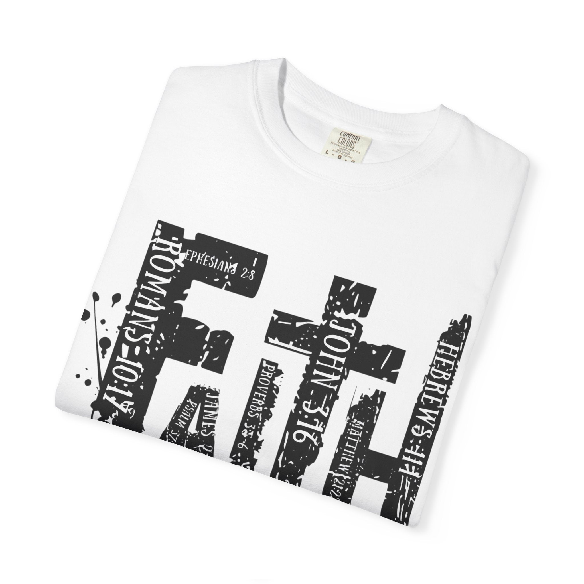 Faith Graphic T-Shirt — Distressed Typography Christian Tee