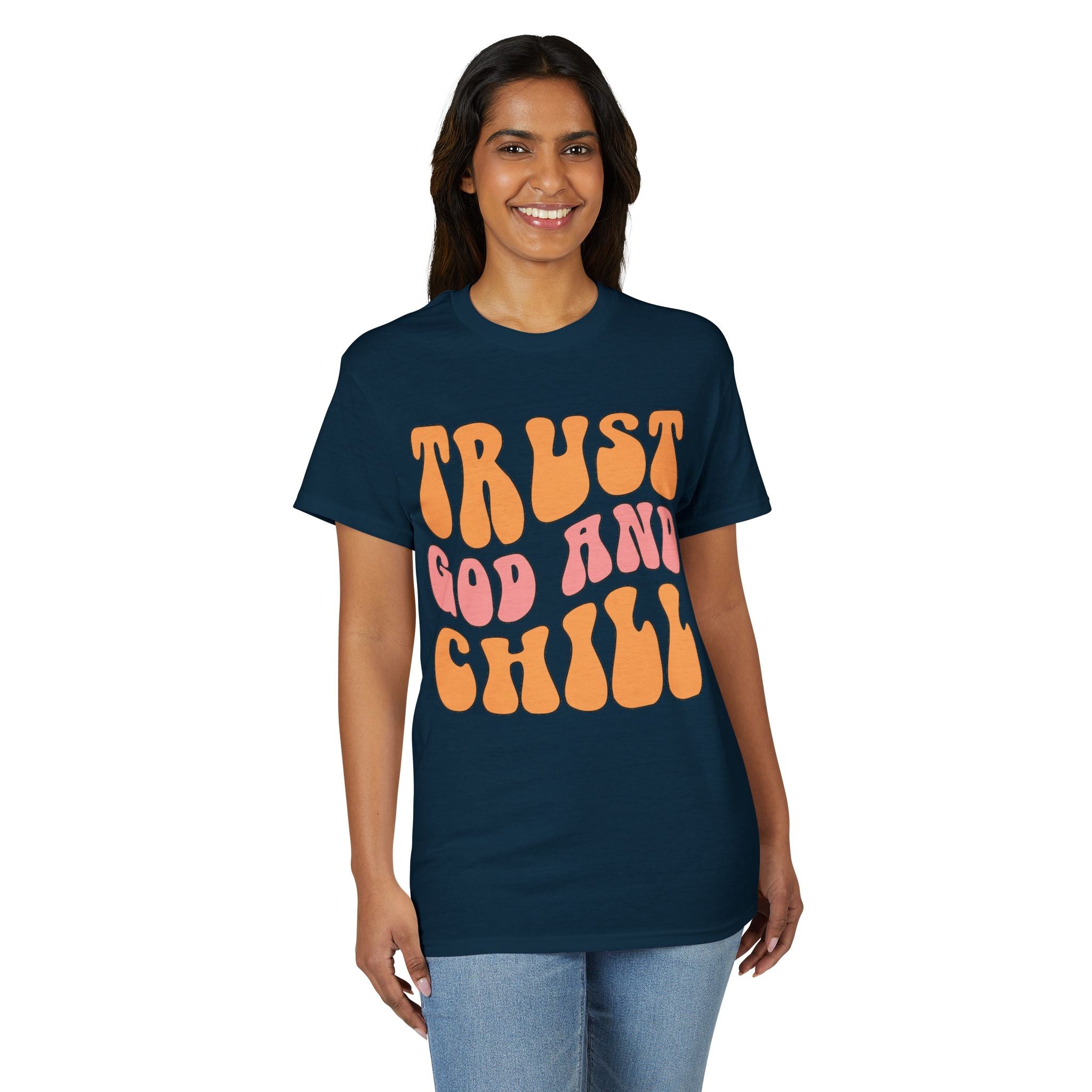 Trust God and Chill T-Shirt — Retro Faith Graphic Tee