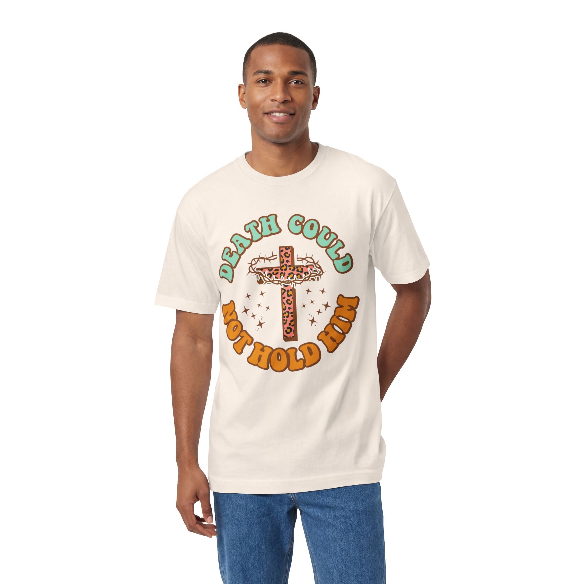 T‑Shirt — "Death Could Not Hold Him" Cross Graphic Tee