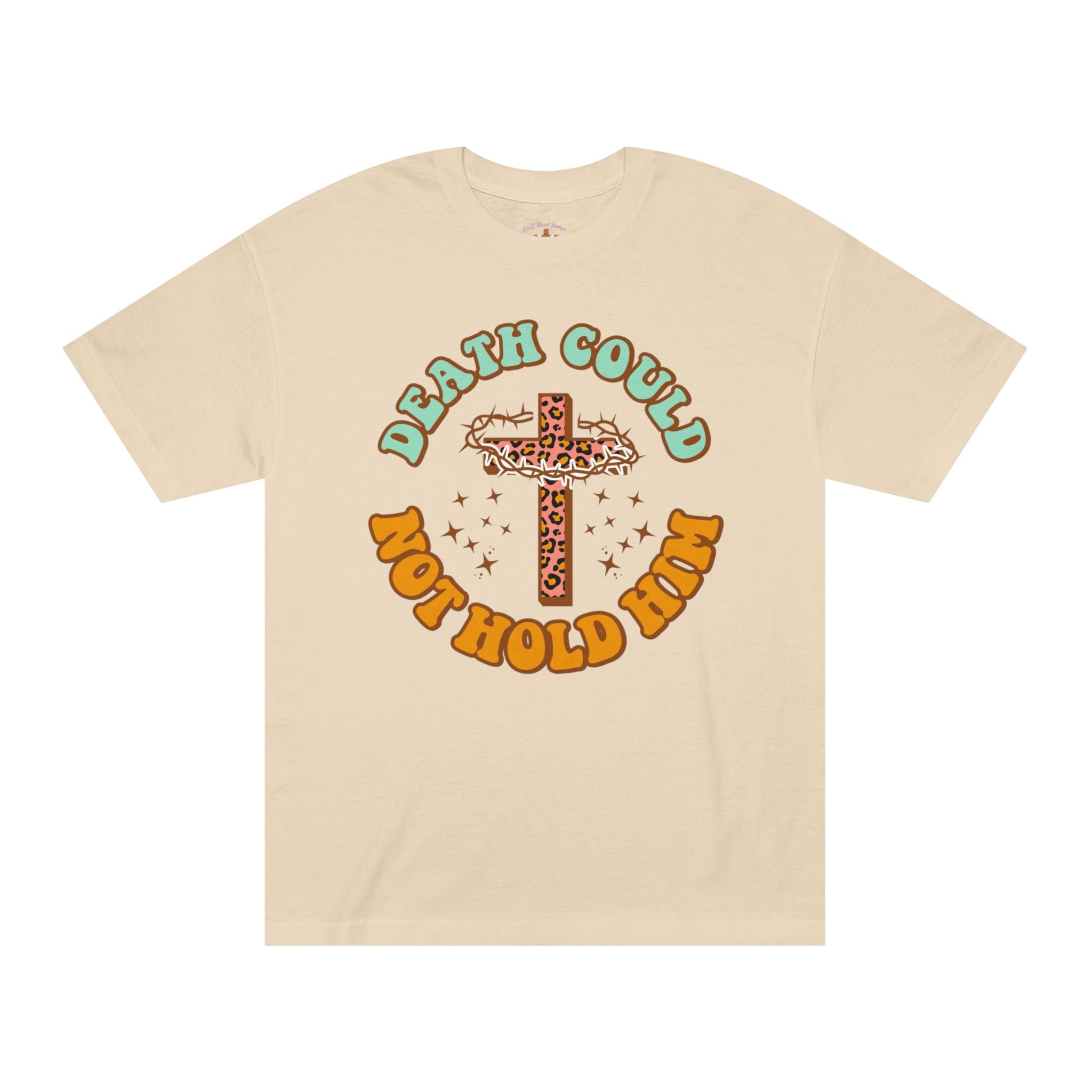 T‑Shirt — "Death Could Not Hold Him" Cross Graphic Tee