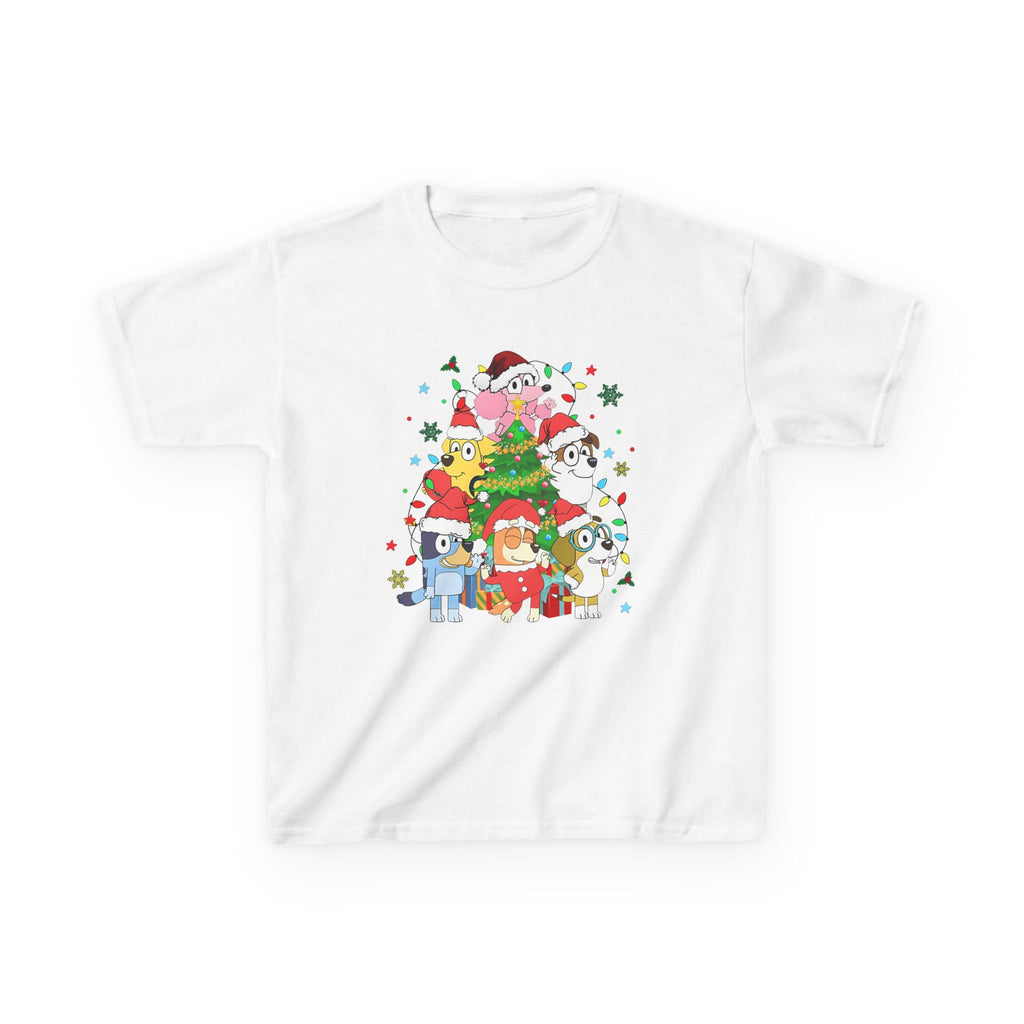 Blue Aussie Friends Kids Tee with Festive Characters