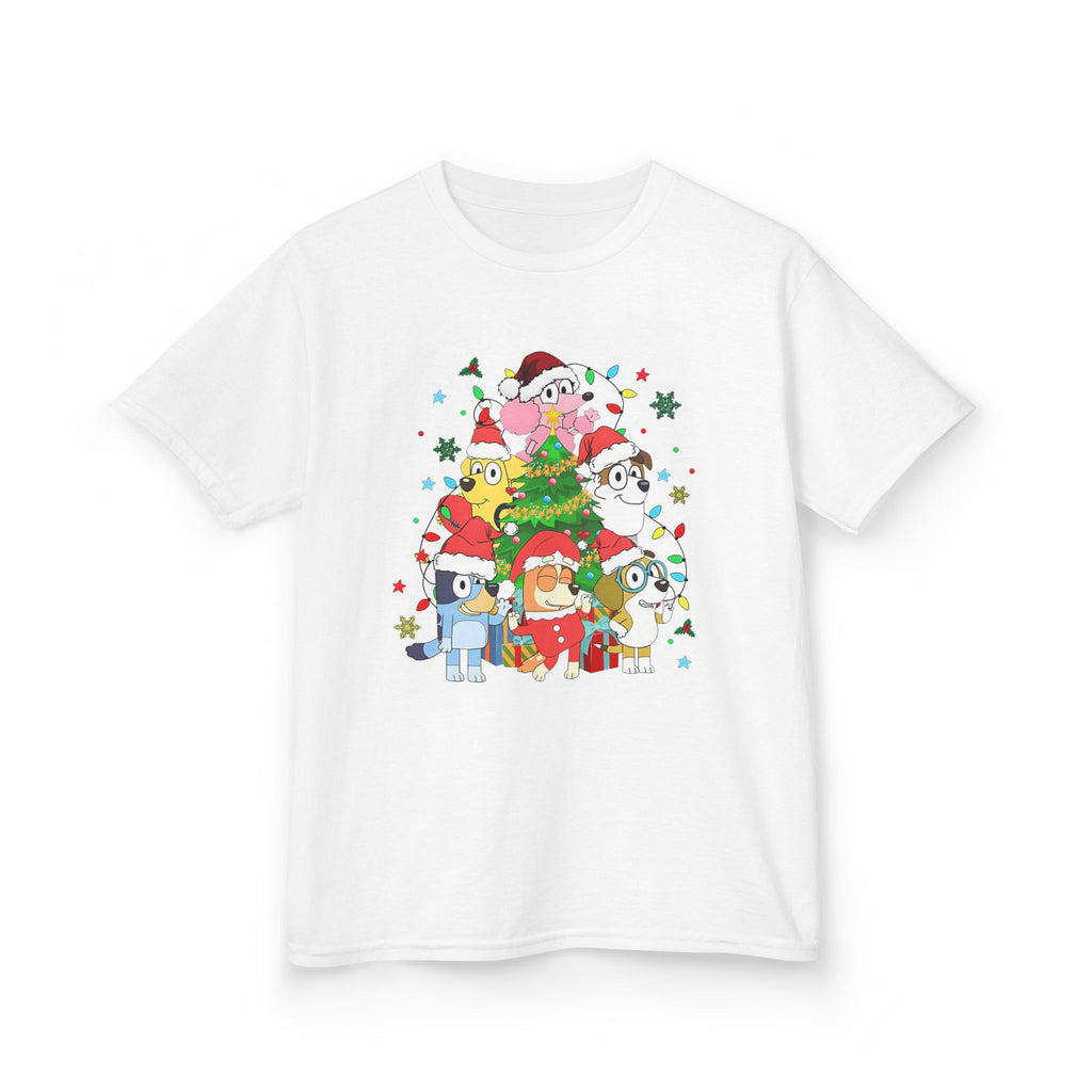 Blue Aussie Friends Kids Tee with Festive Characters