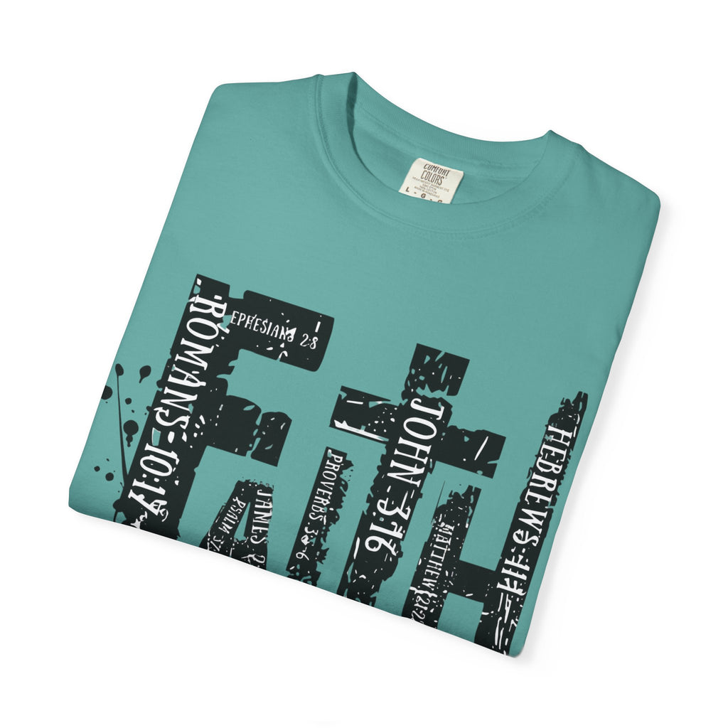 Faith Graphic T-Shirt — Distressed Typography Christian Tee