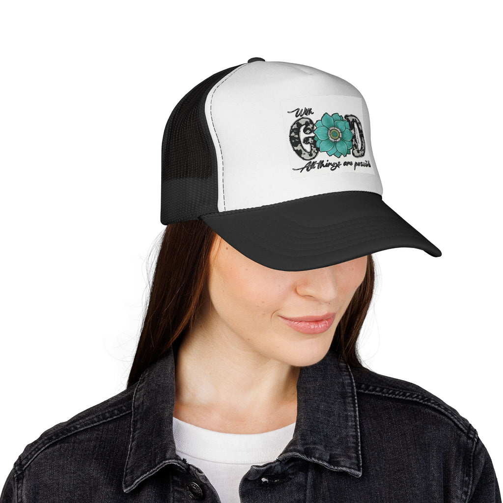 Cowgirl Good Things Are Possible Trucker Cap — Floral Western Adjustable Hat