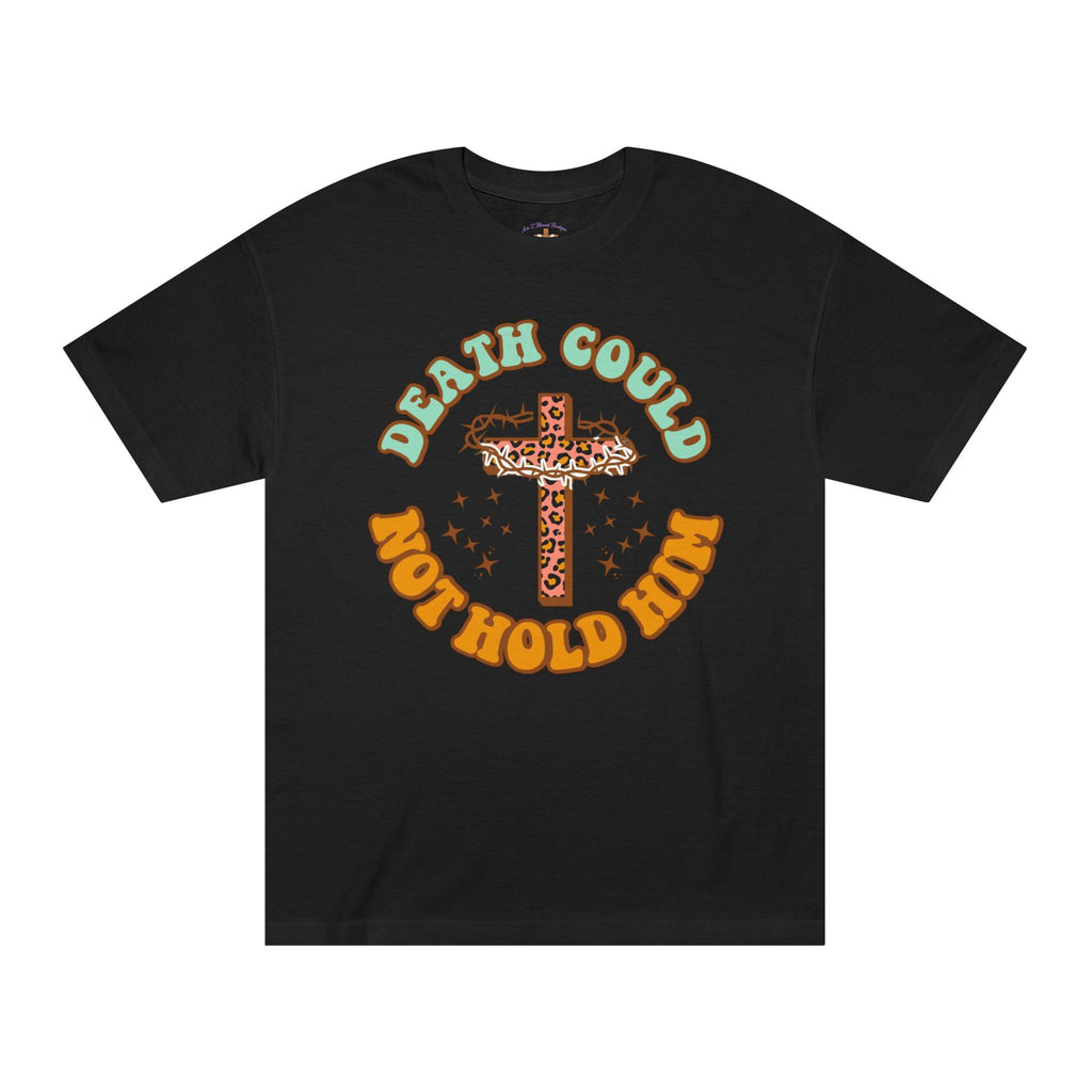 T‑Shirt — "Death Could Not Hold Him" Cross Graphic Tee