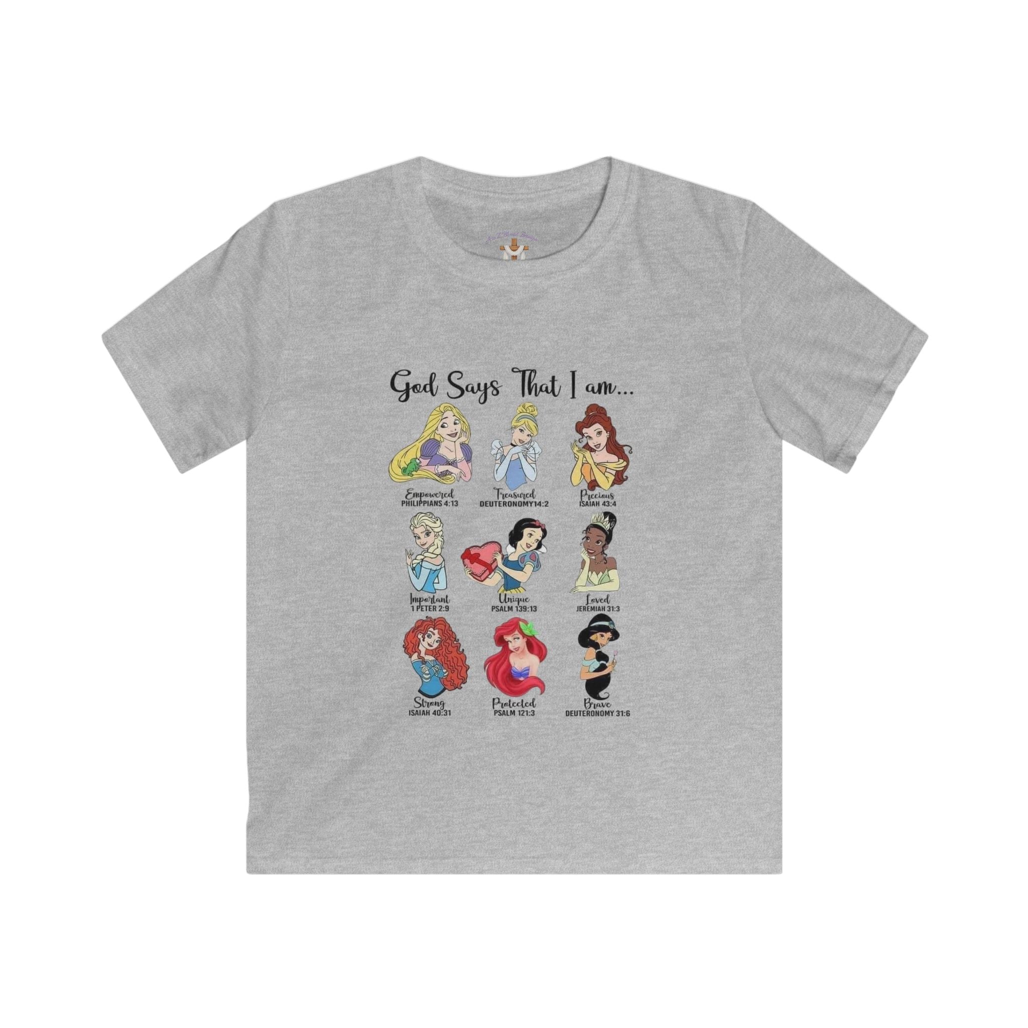 Kids Tee — "God Says That I Am..." Princess Inspirational Graphic