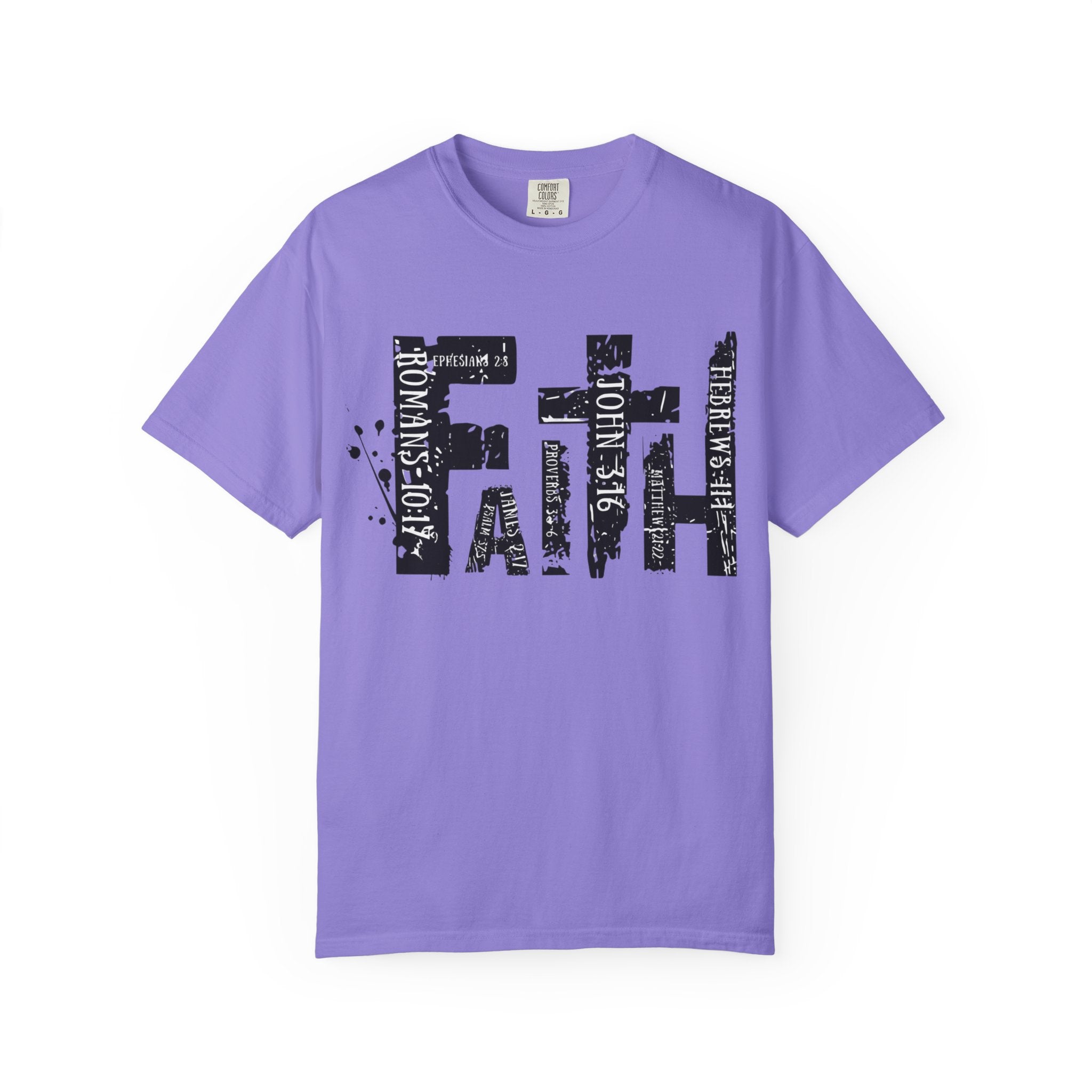 Faith Graphic T-Shirt — Distressed Typography Christian Tee