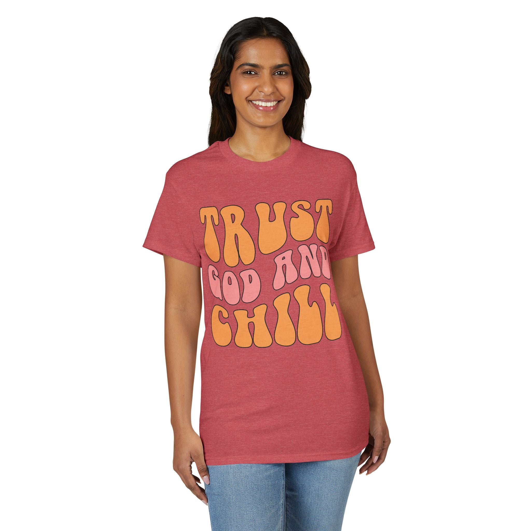 Trust God and Chill T-Shirt — Retro Faith Graphic Tee