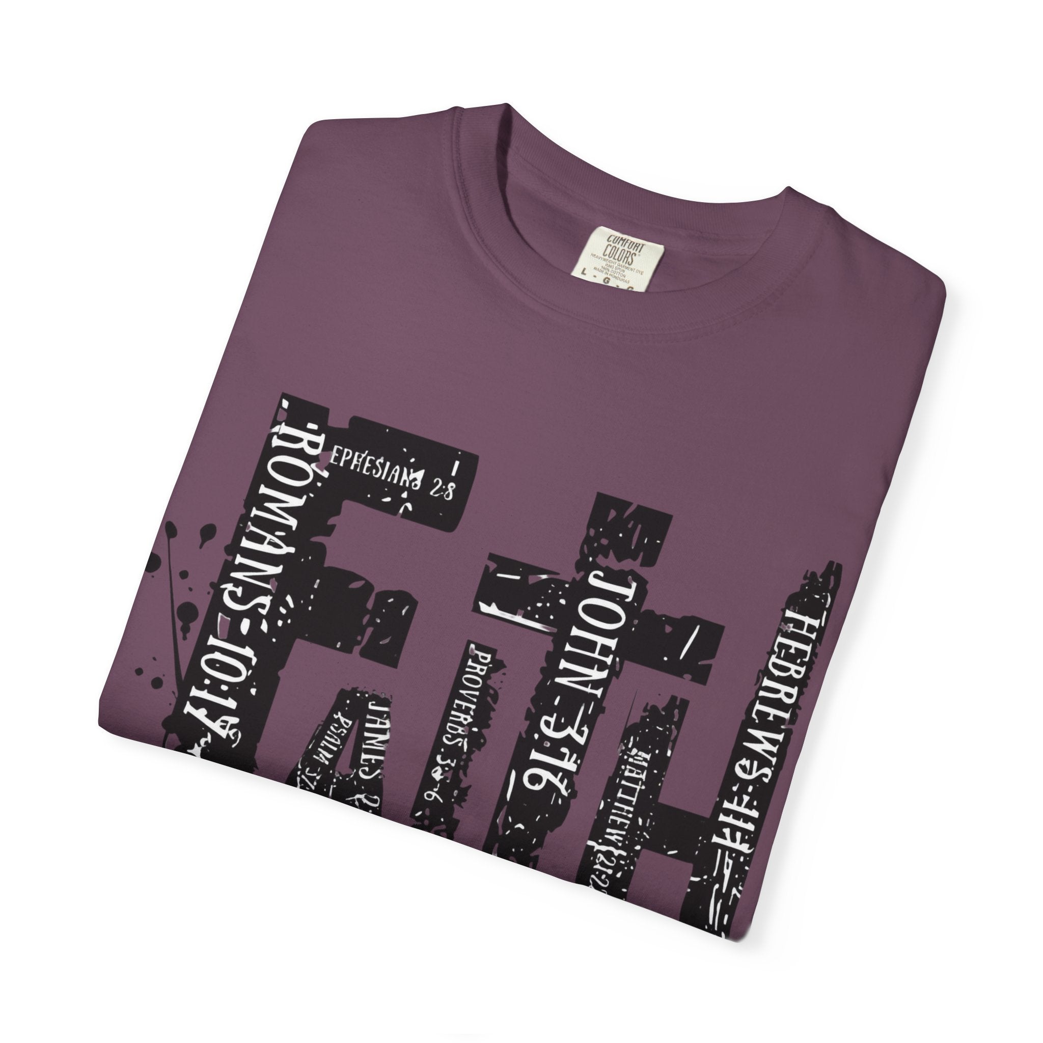 Faith Graphic T-Shirt — Distressed Typography Christian Tee