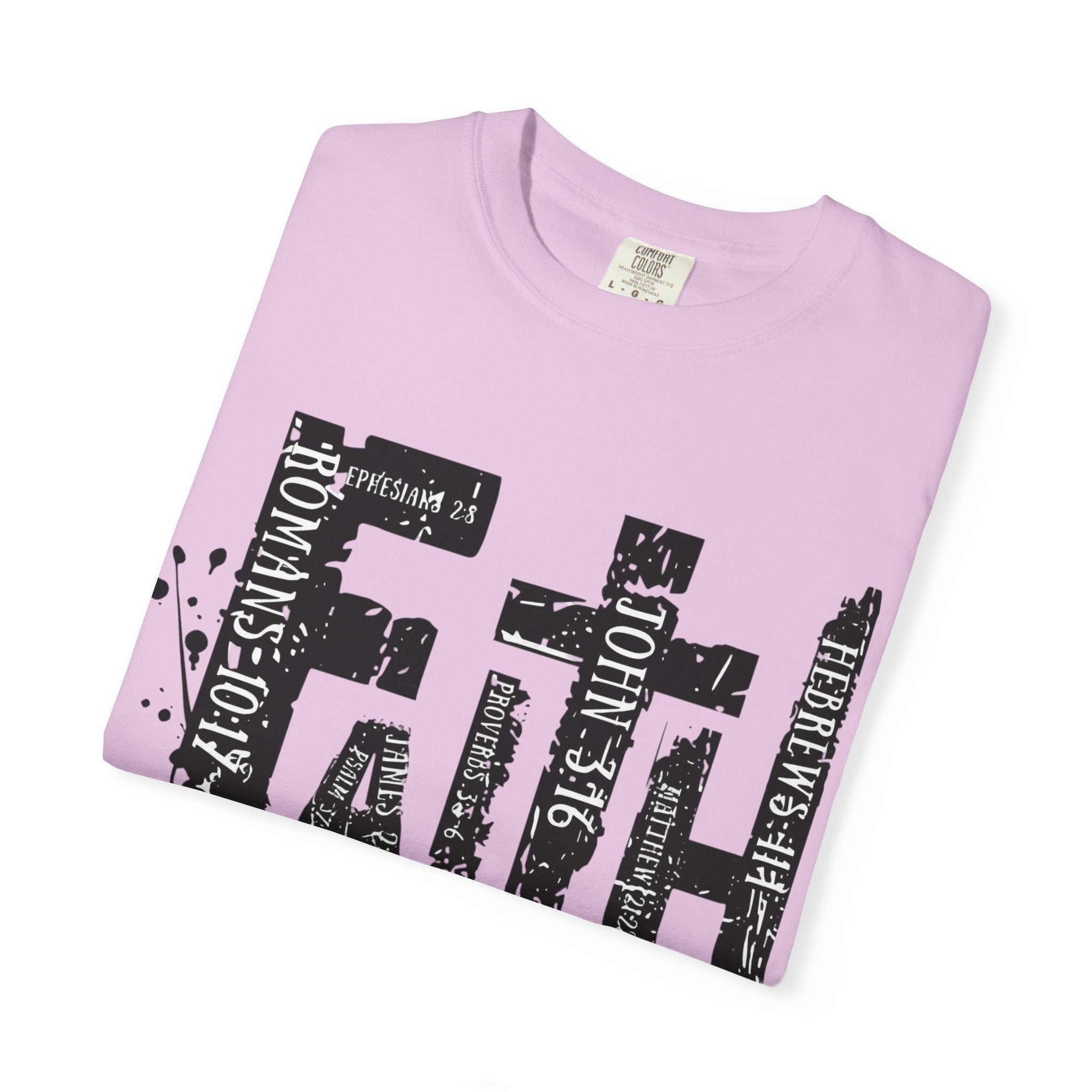 Faith Graphic T-Shirt — Distressed Typography Christian Tee