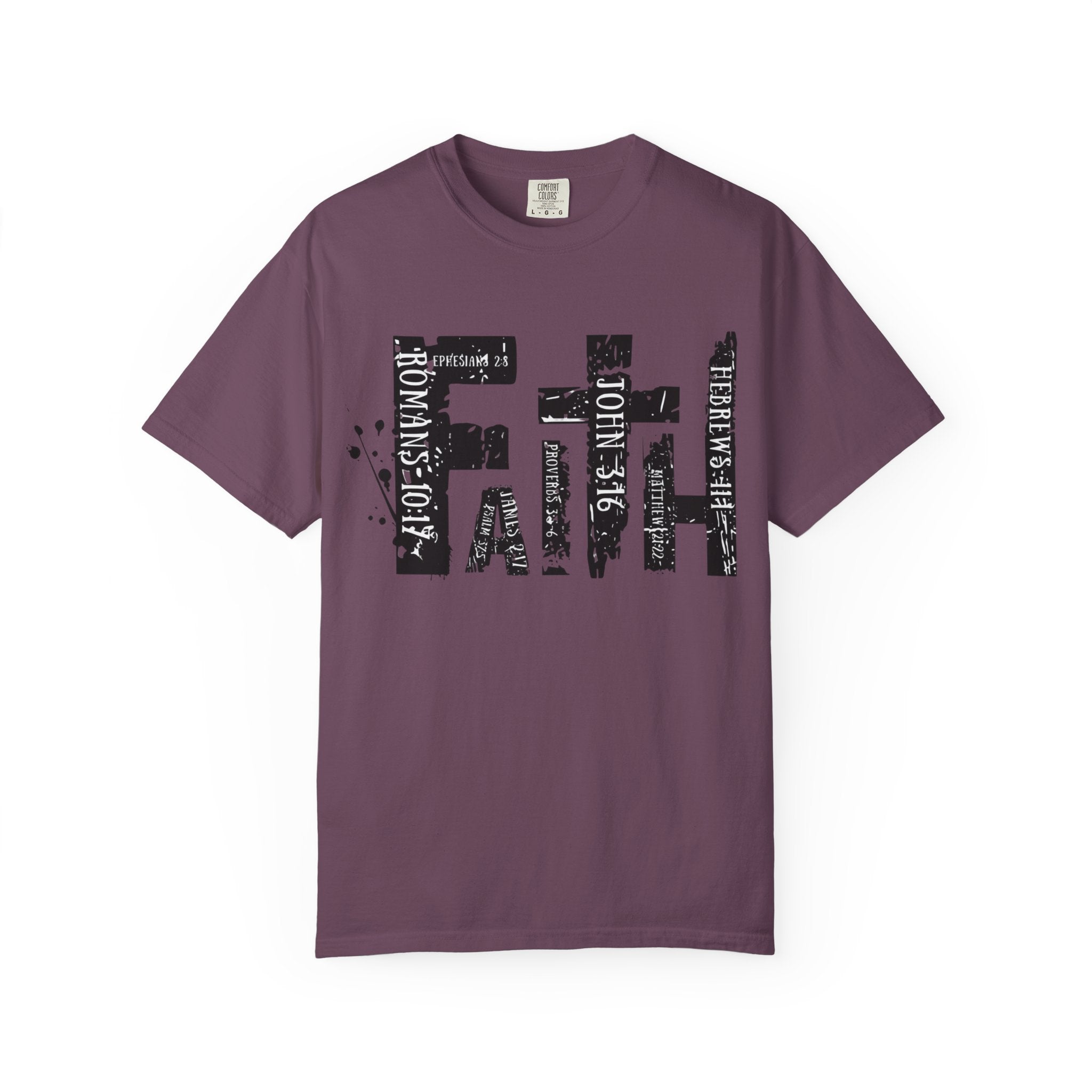 Faith Graphic T-Shirt — Distressed Typography Christian Tee