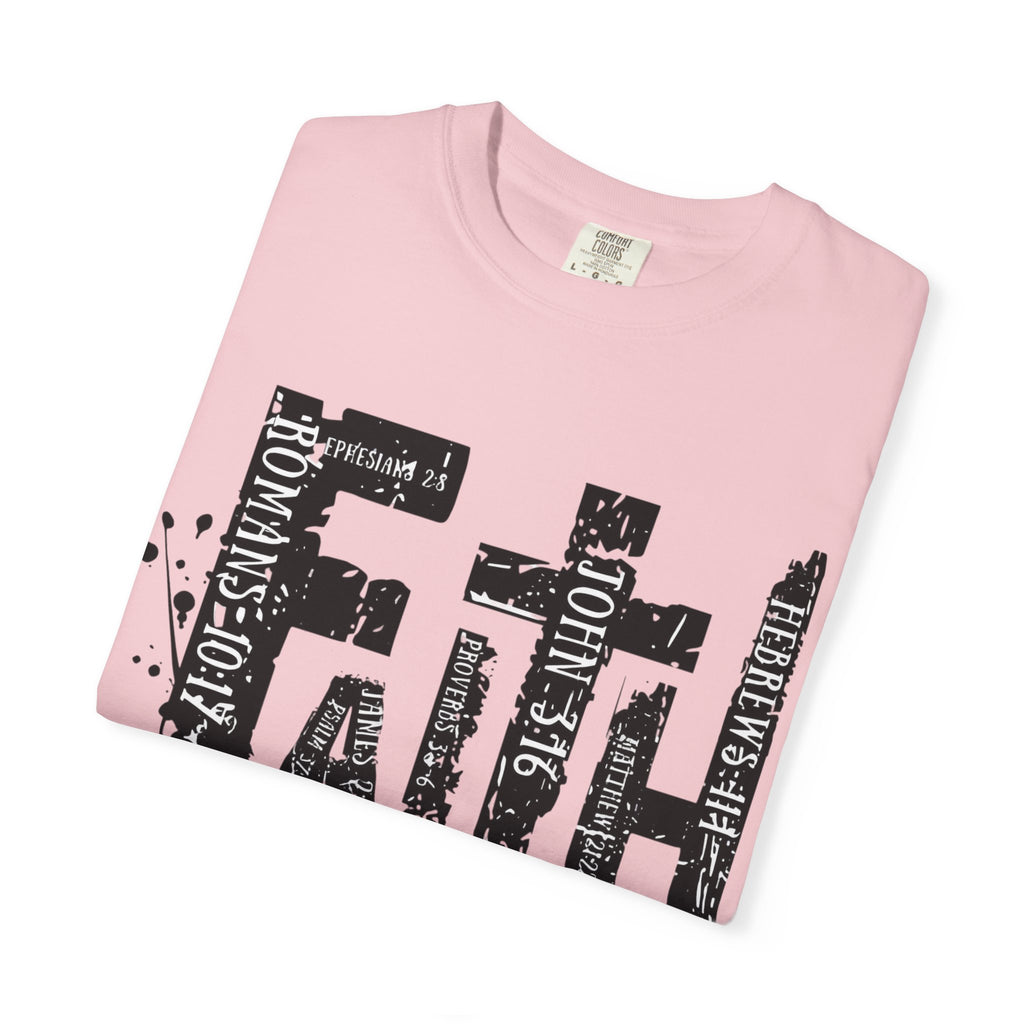 Faith Graphic T-Shirt — Distressed Typography Christian Tee