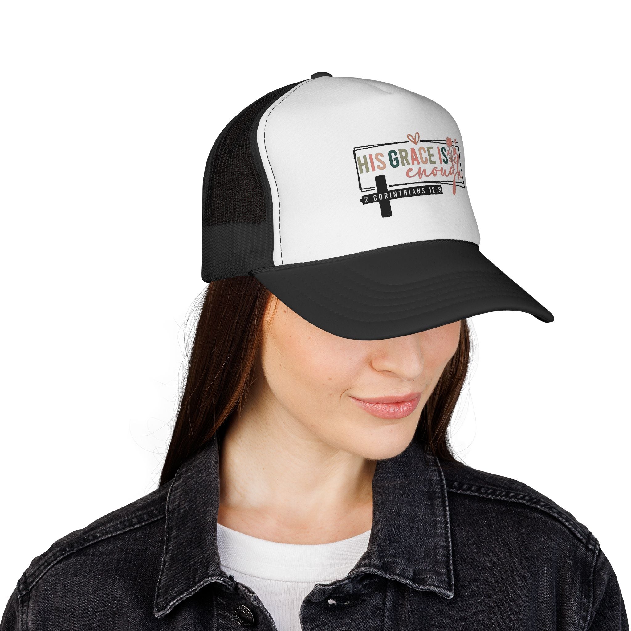 God's Grace Is Enough Trucker Cap — Faith-Based Adjustable Hat