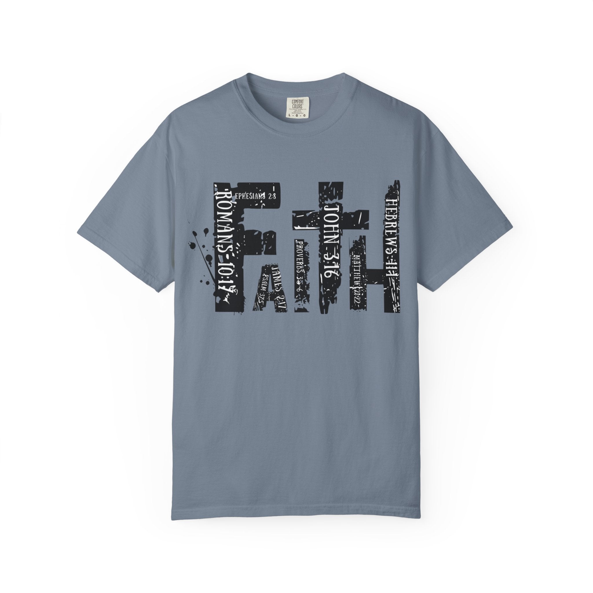 Faith Graphic T-Shirt — Distressed Typography Christian Tee