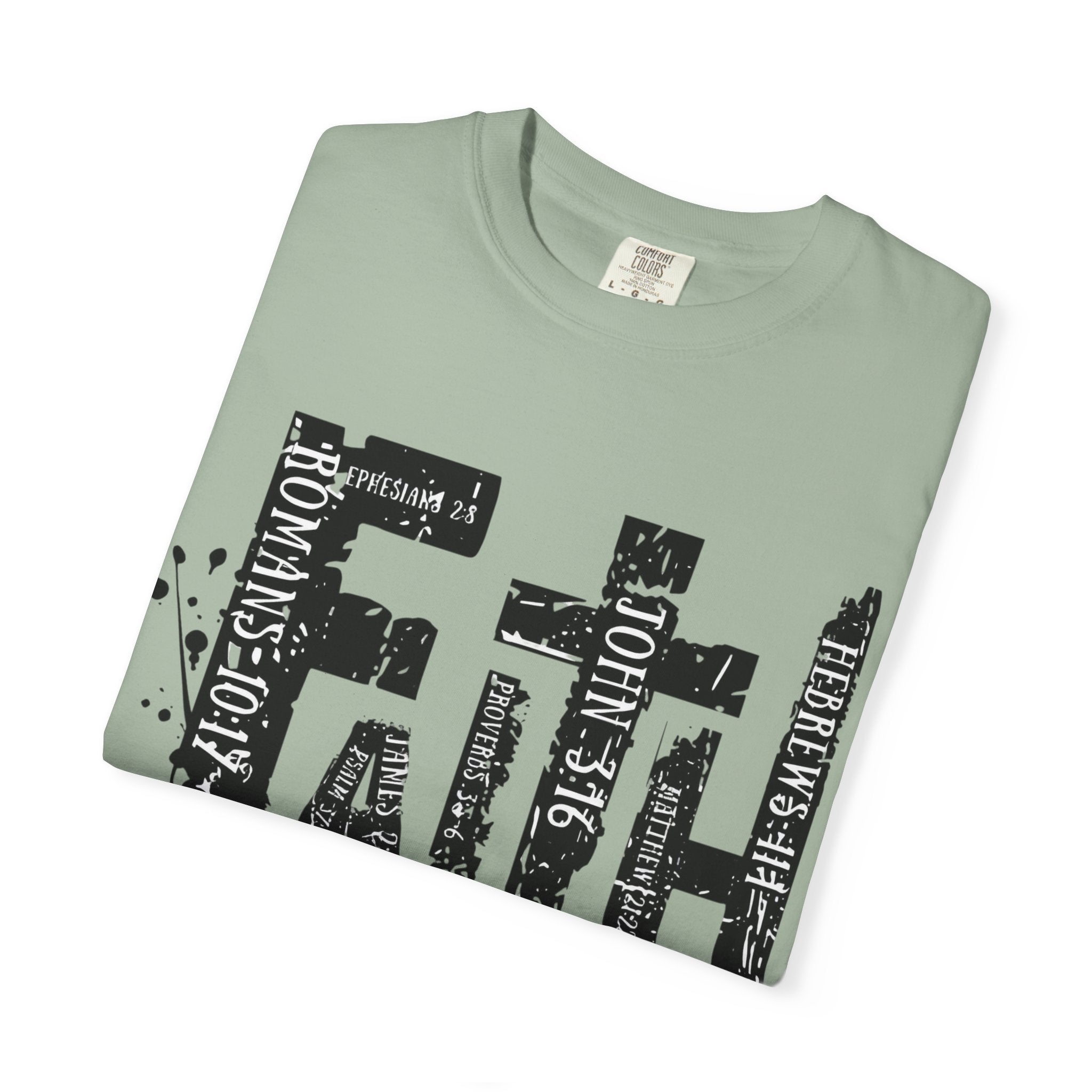 Faith Graphic T-Shirt — Distressed Typography Christian Tee