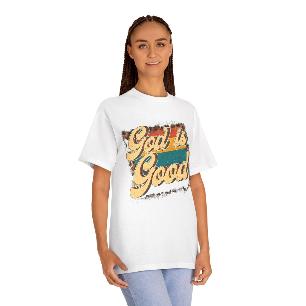 God Is Good T-Shirt — Retro Script Faith Tee