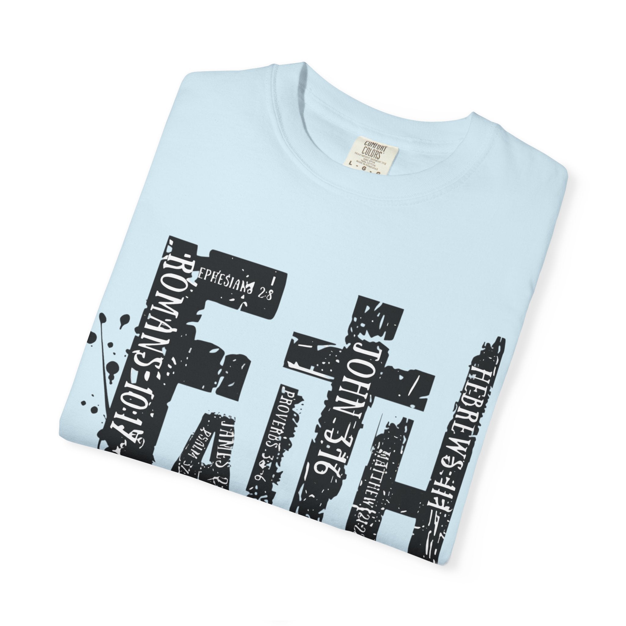 Faith Graphic T-Shirt — Distressed Typography Christian Tee