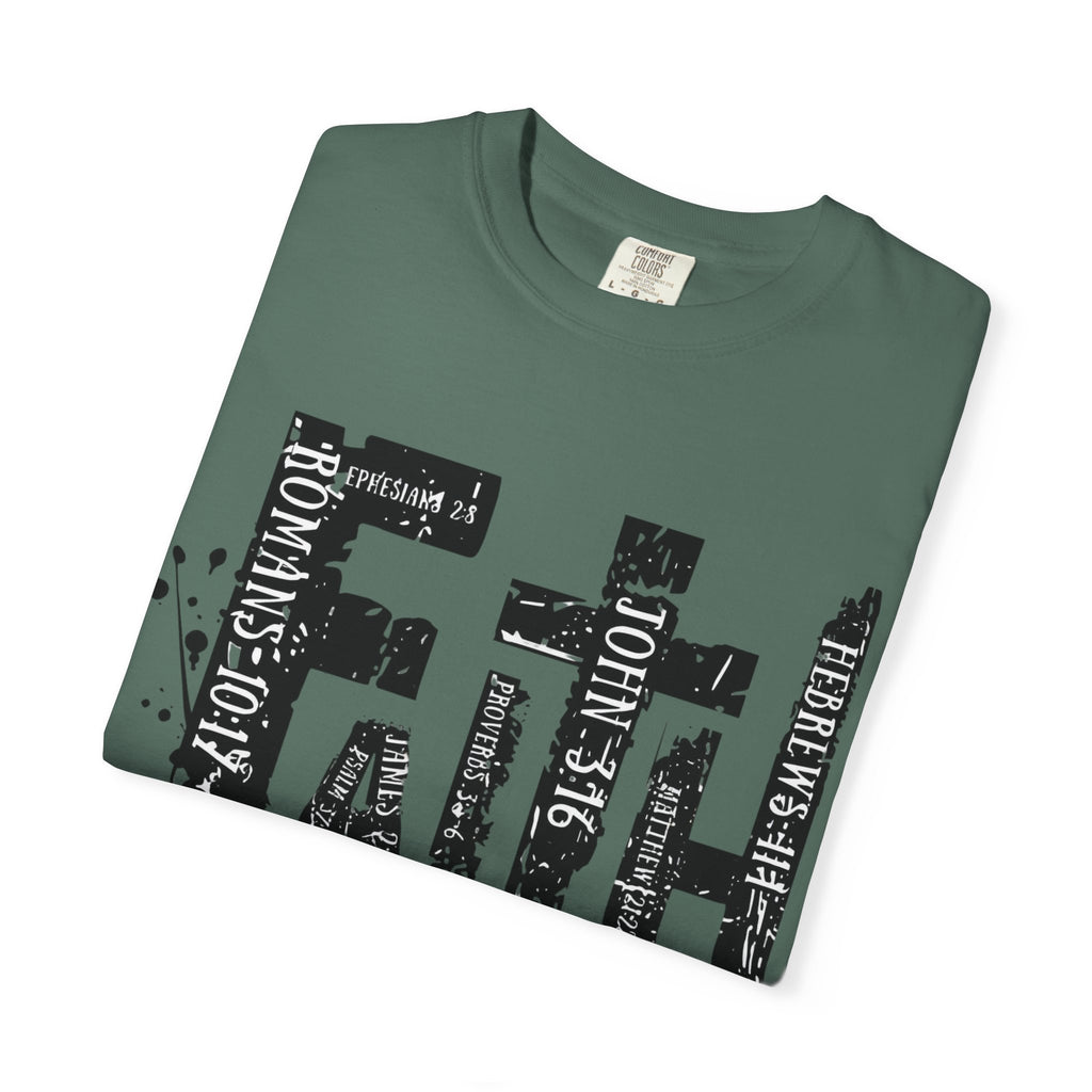 Faith Graphic T-Shirt — Distressed Typography Christian Tee