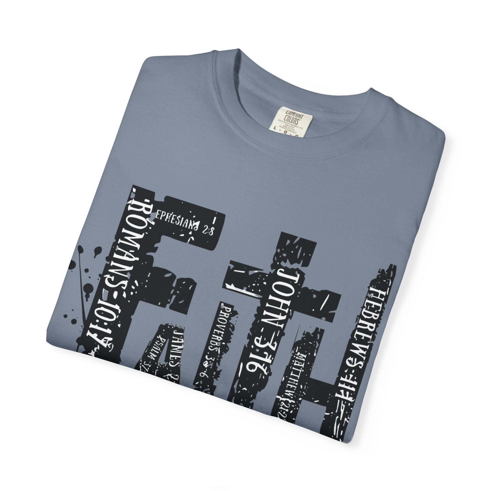 Faith Graphic T-Shirt — Distressed Typography Christian Tee