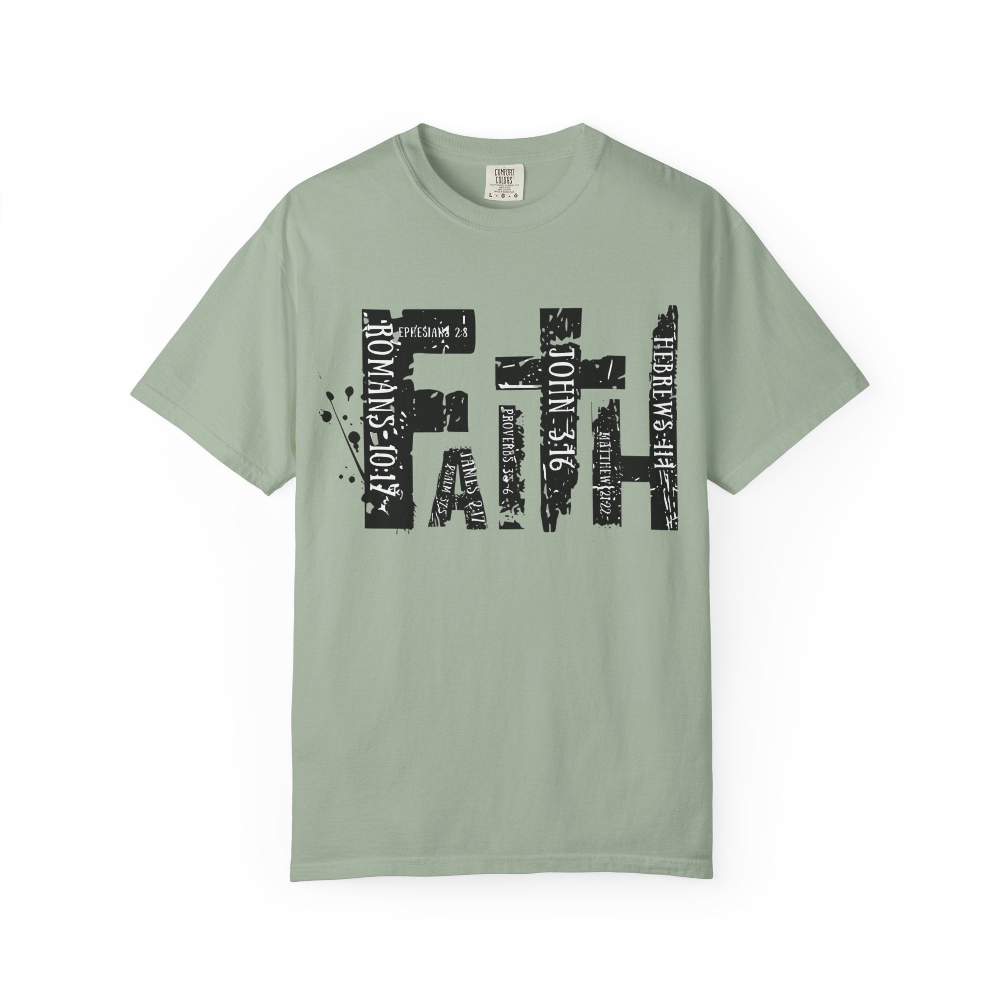Faith Graphic T-Shirt — Distressed Typography Christian Tee