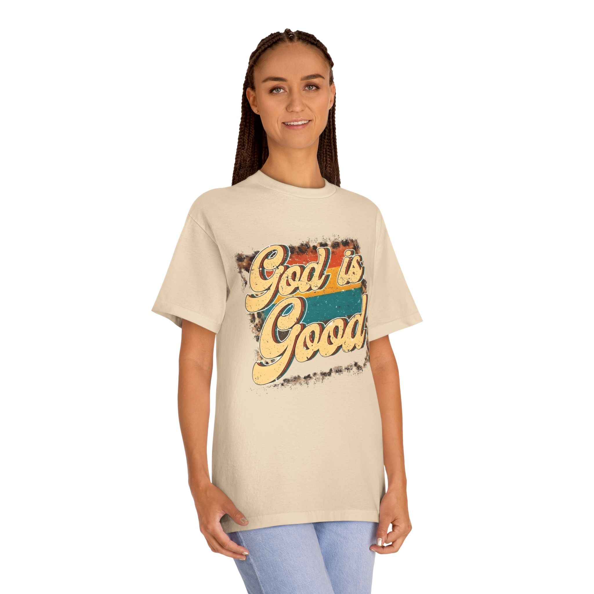God Is Good T-Shirt — Retro Script Faith Tee