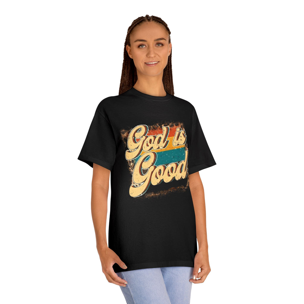 God Is Good T-Shirt — Retro Script Faith Tee