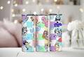 Bluey Rainbow Checker pattern 20 oz Tumbler