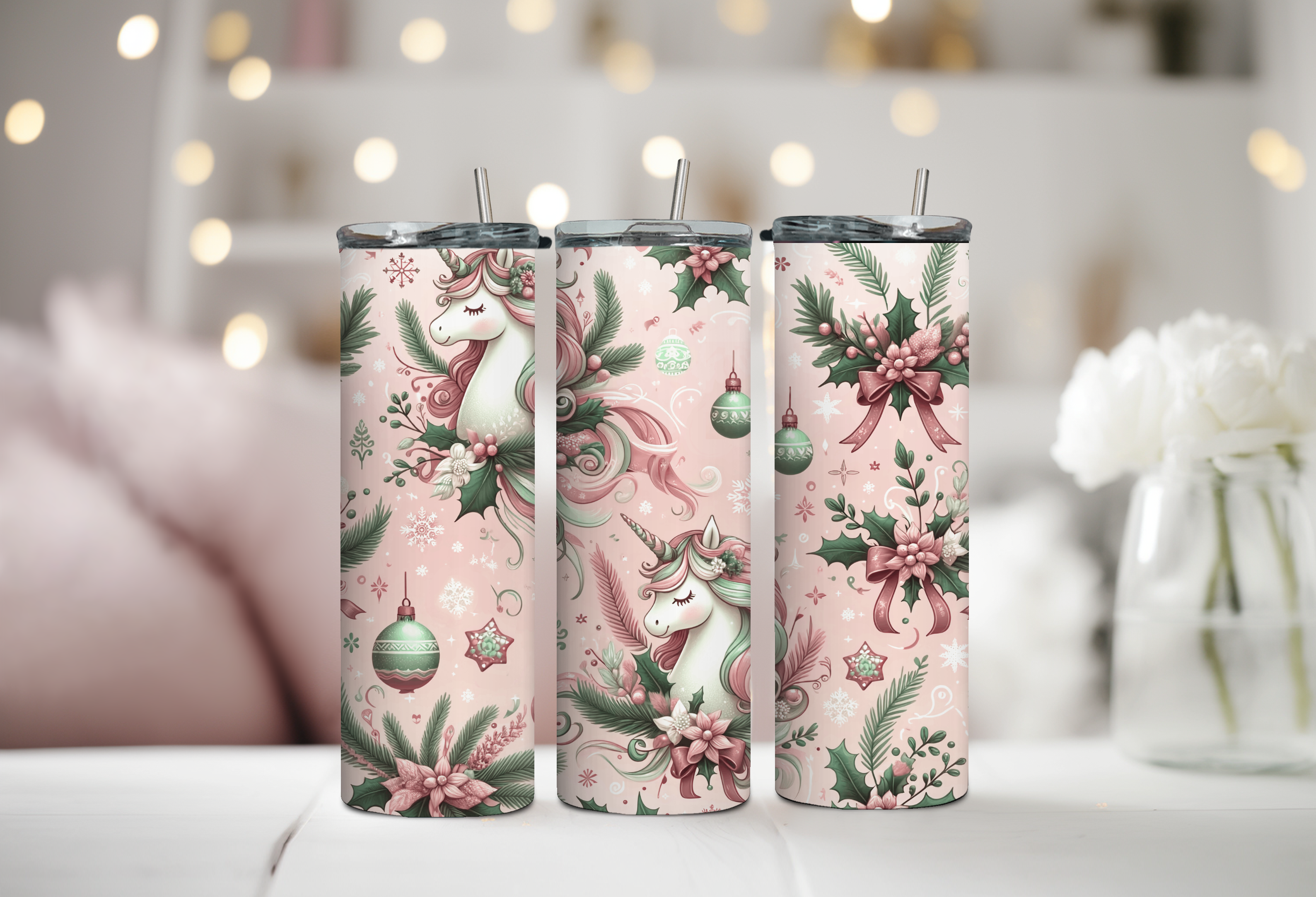 Christmas Unicorn 20 oz Tumbler