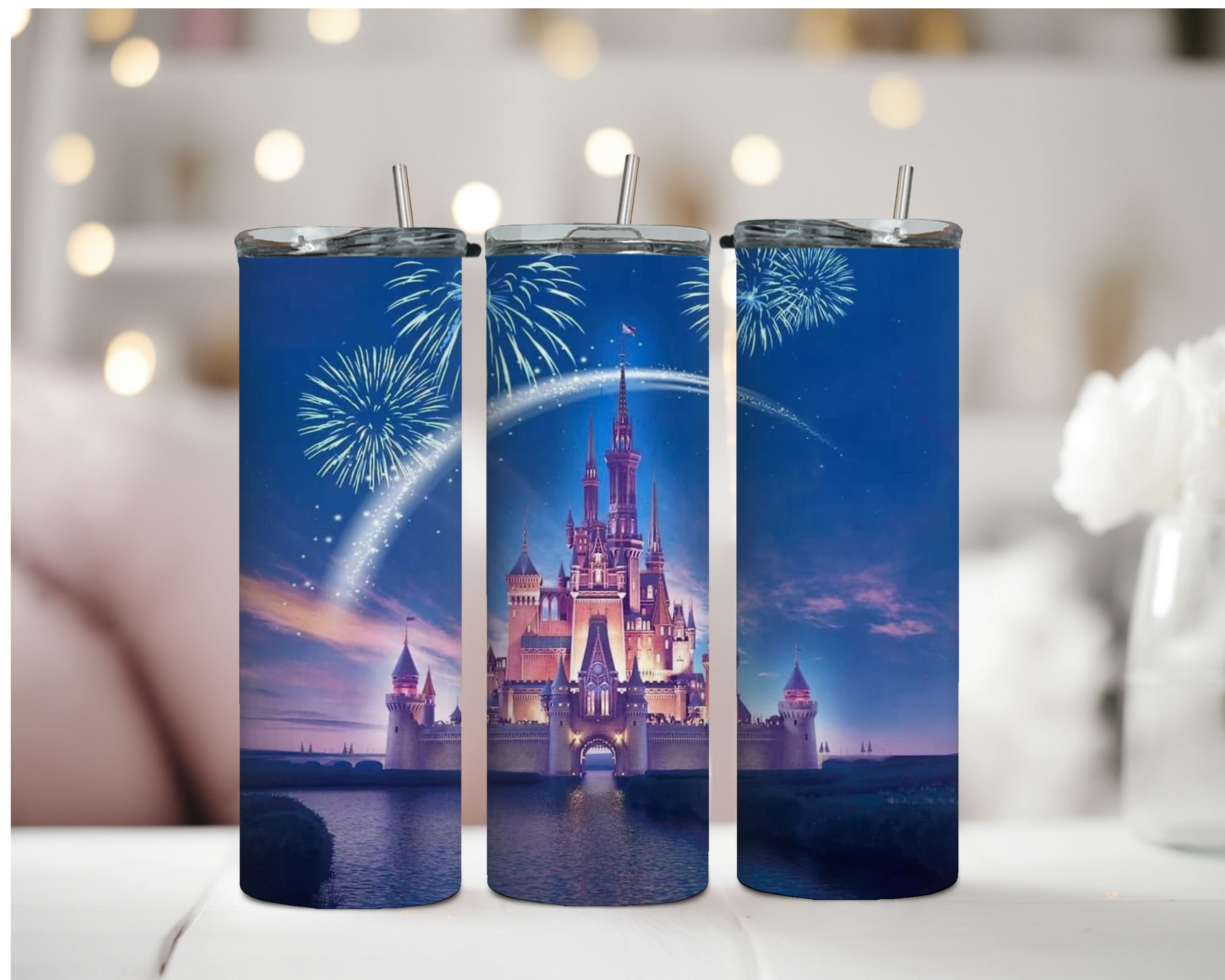 Disney Castle with Fireworks 20oz Tumbler