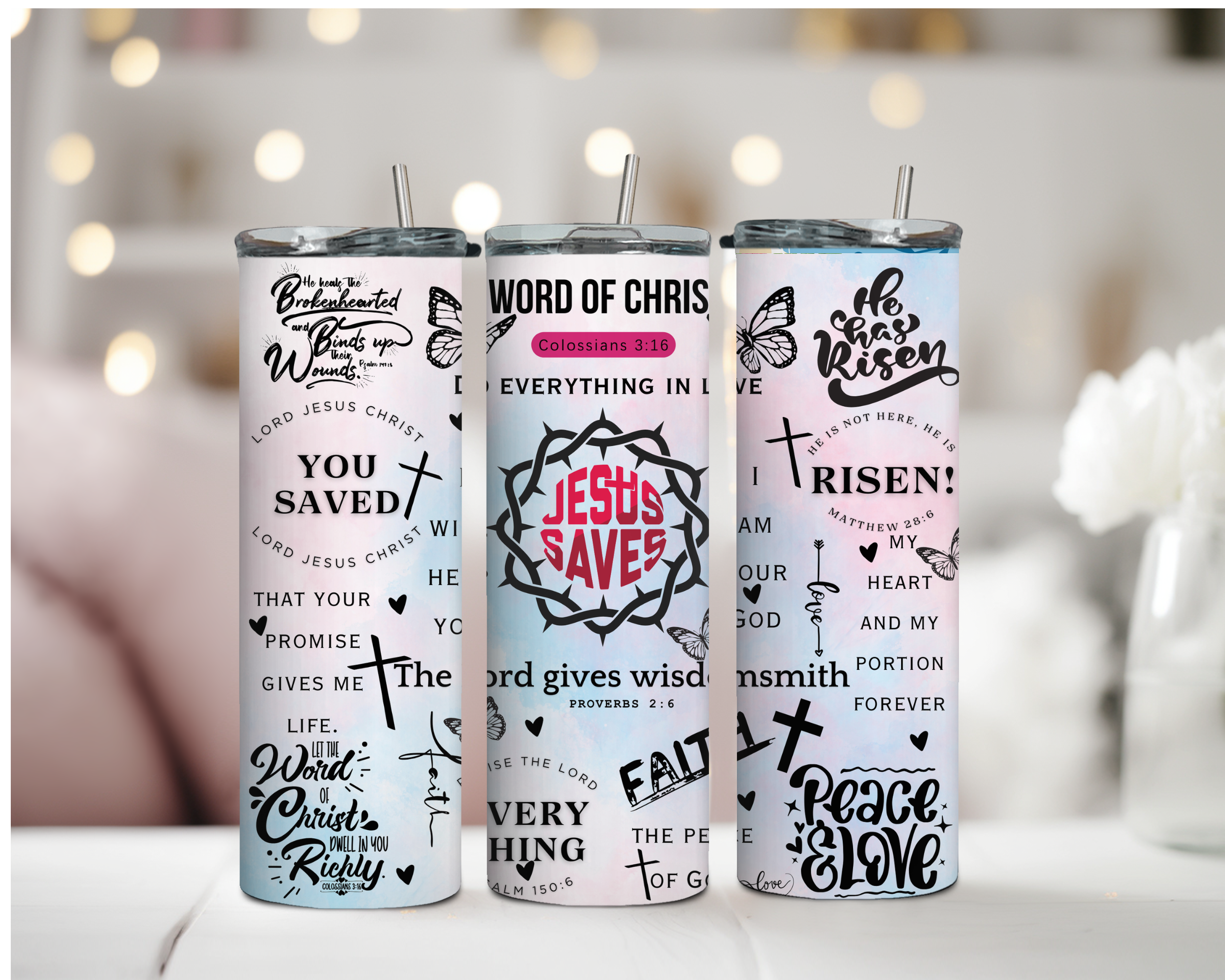 Jesus Saves these are the words of Christ 20oz Tumbler