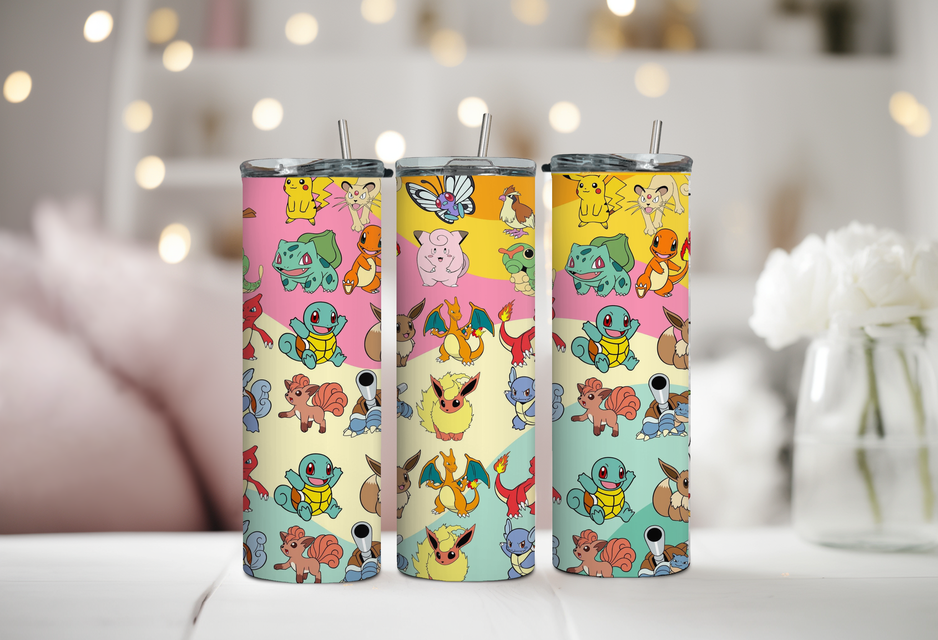 Pikachu and friends scattered 20 oz Tumbler