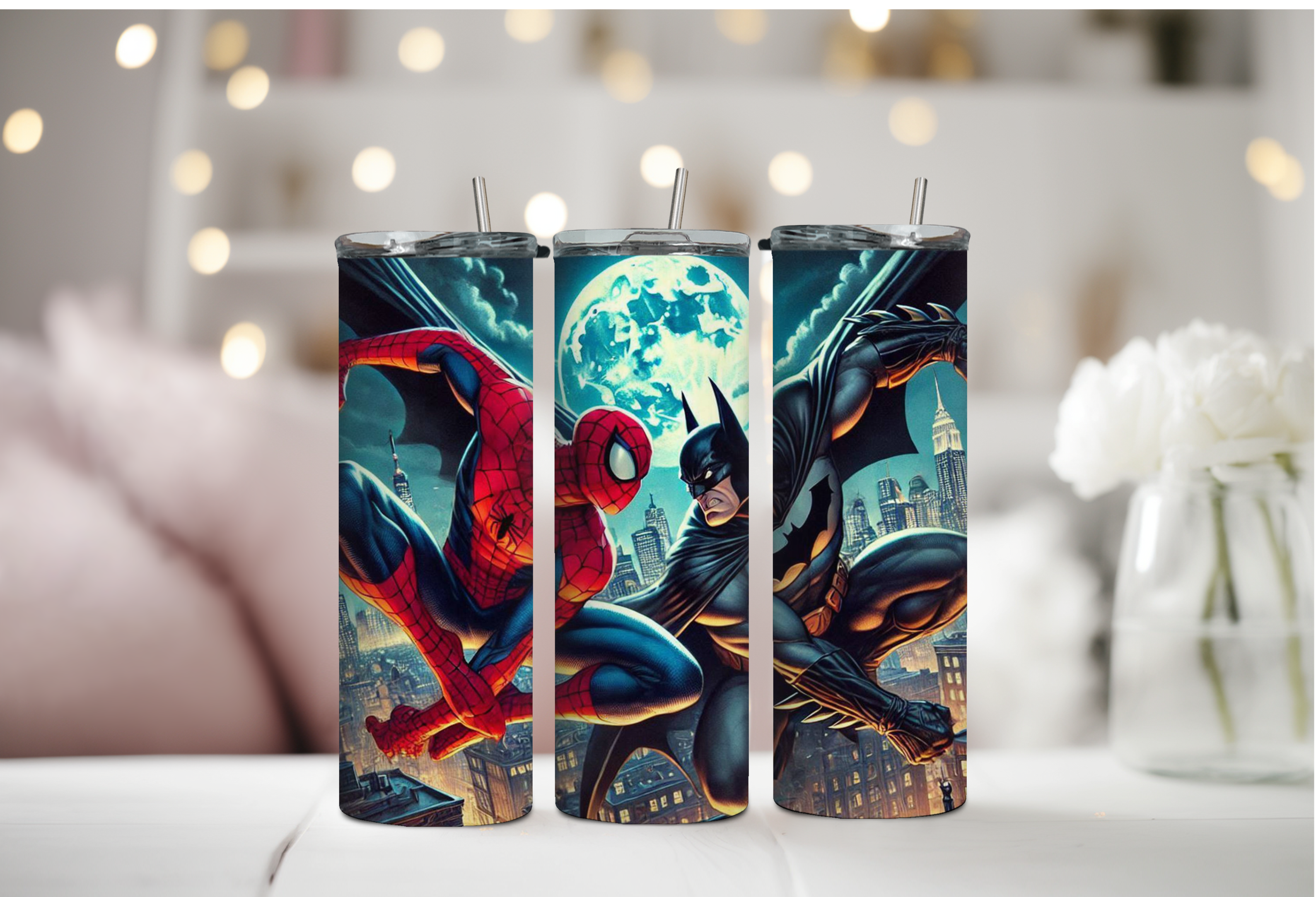Spiderman Vs Batman 20 oz Tumbler