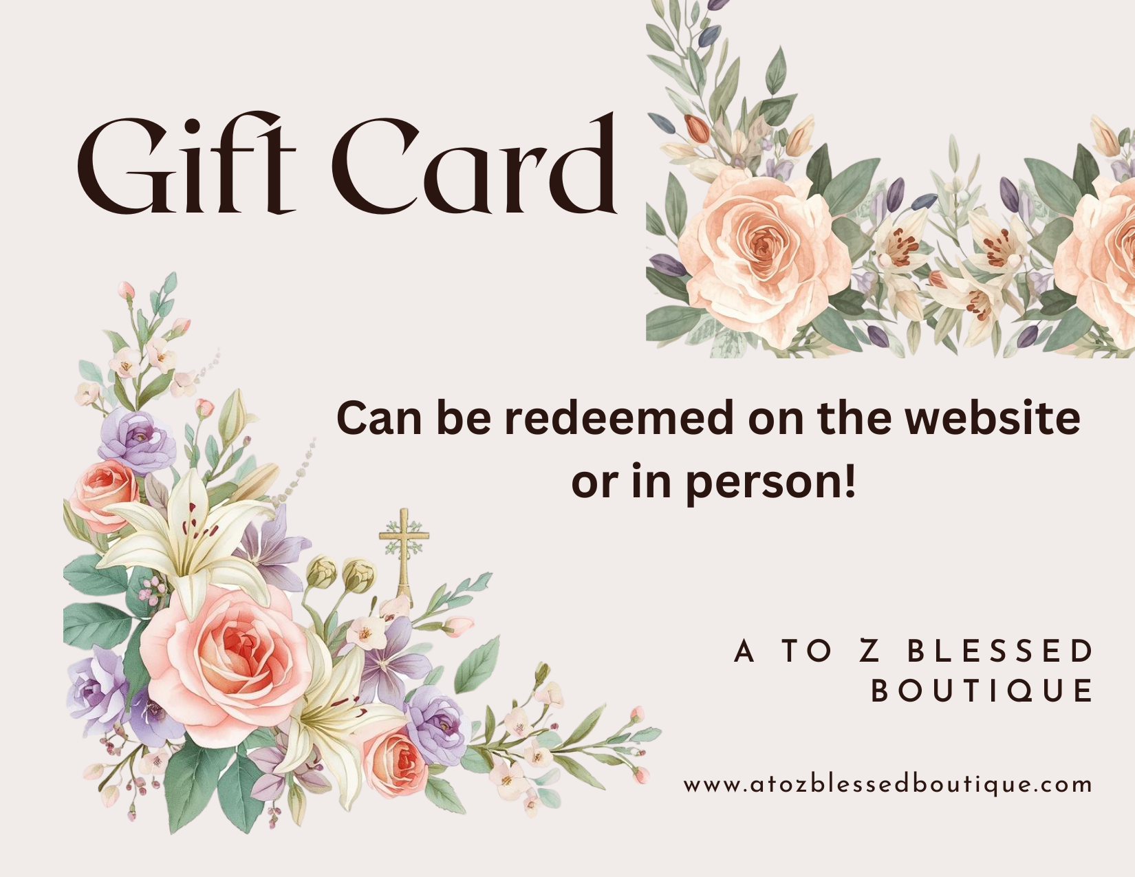 A to Z Blessed Boutique Gift Card